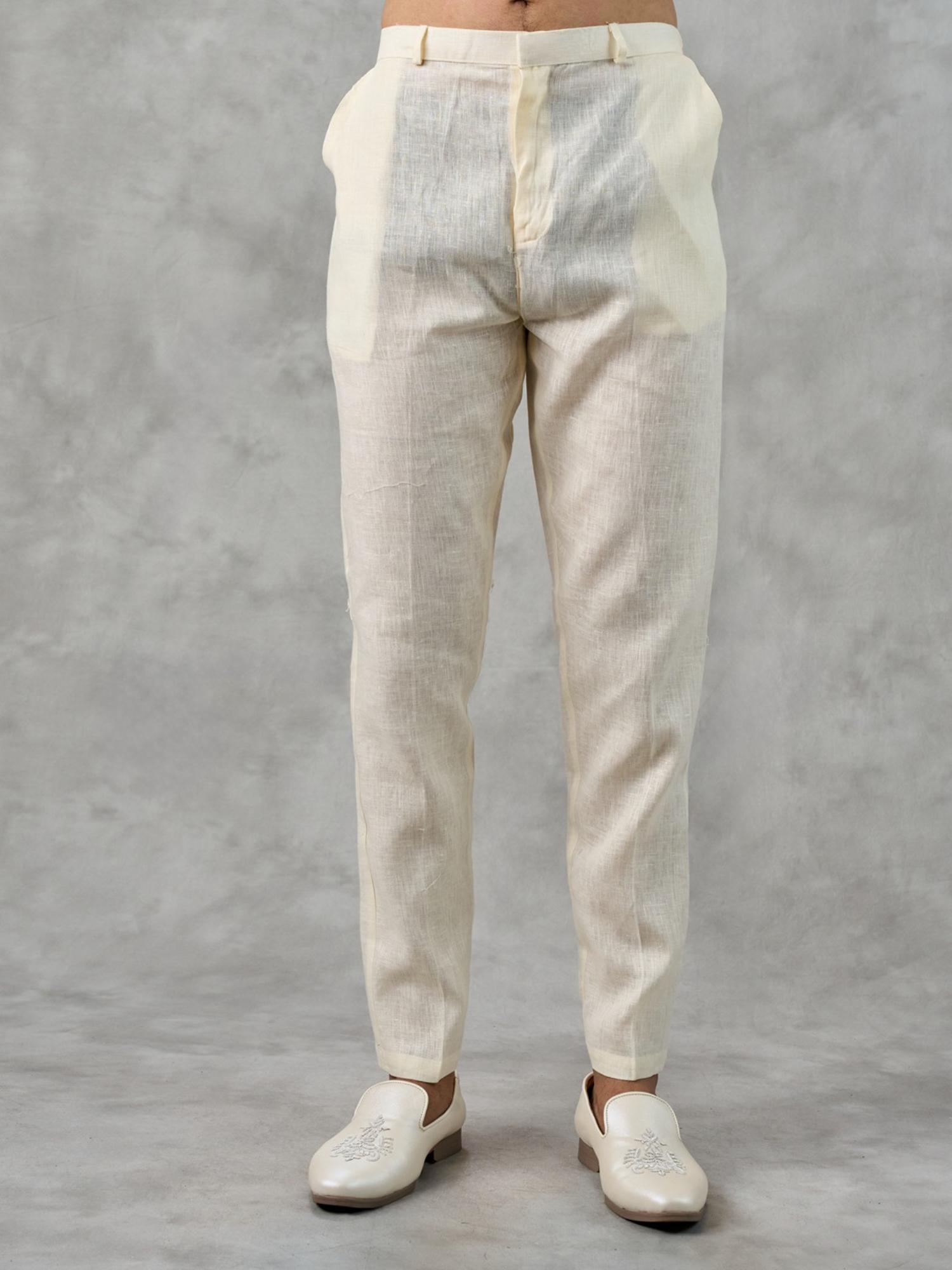Georgette Cream Elegance Kurta with Pant