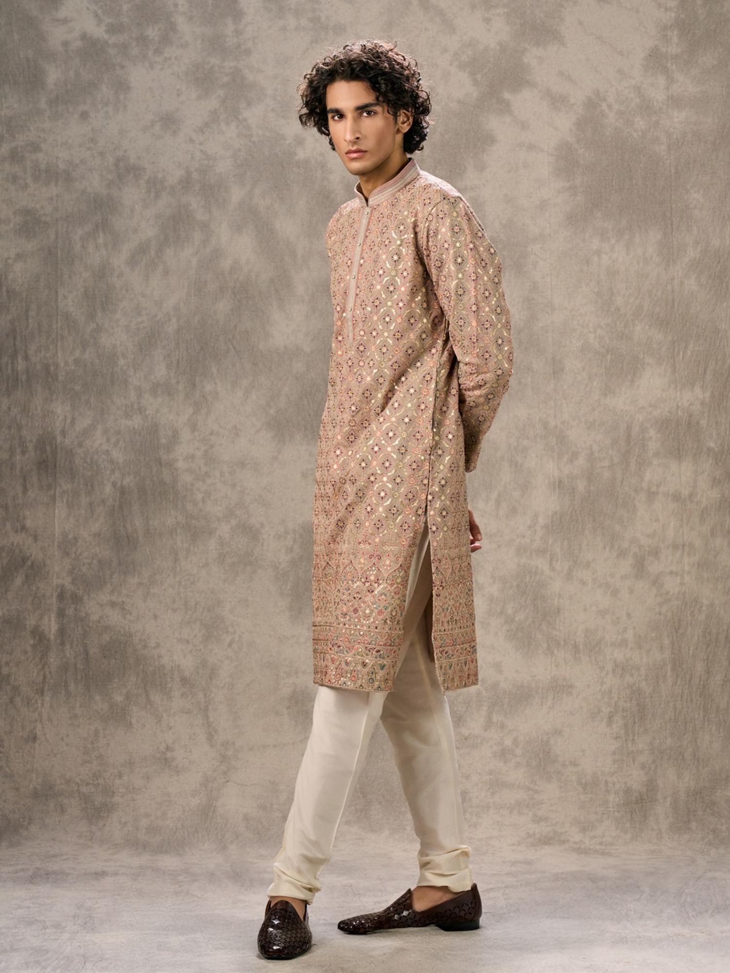 Fawn Georgette Kurta with Churidar