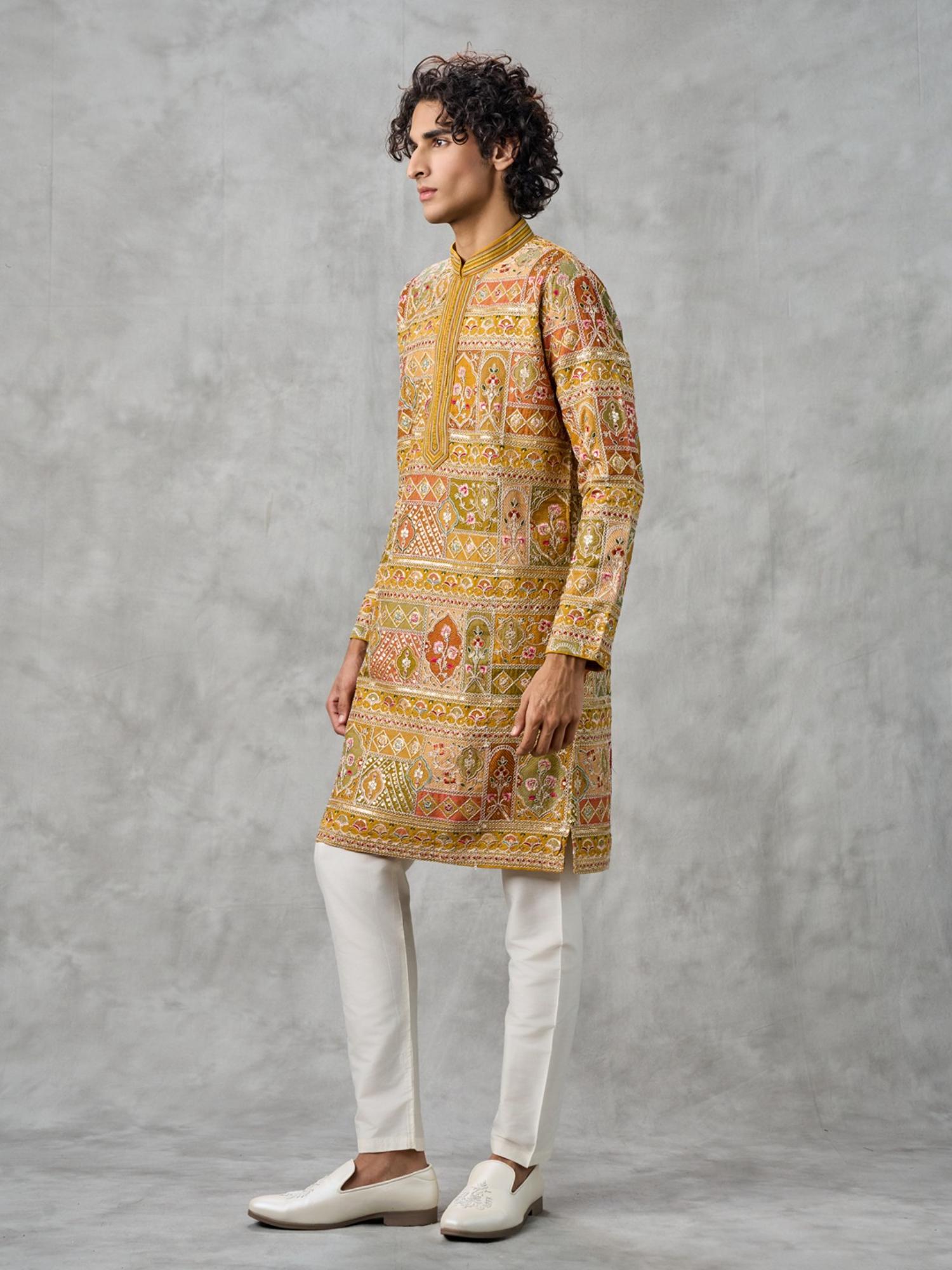 Radiant Mustard Georgette Kurta with Pyjama