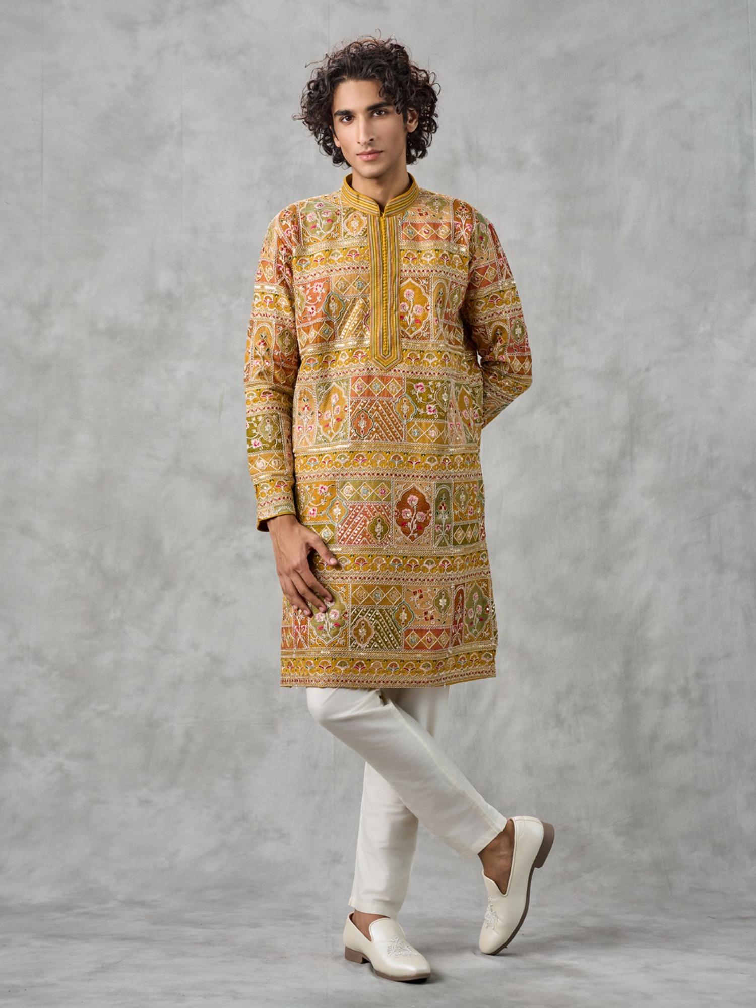 Radiant Mustard Georgette Kurta with Pyjama