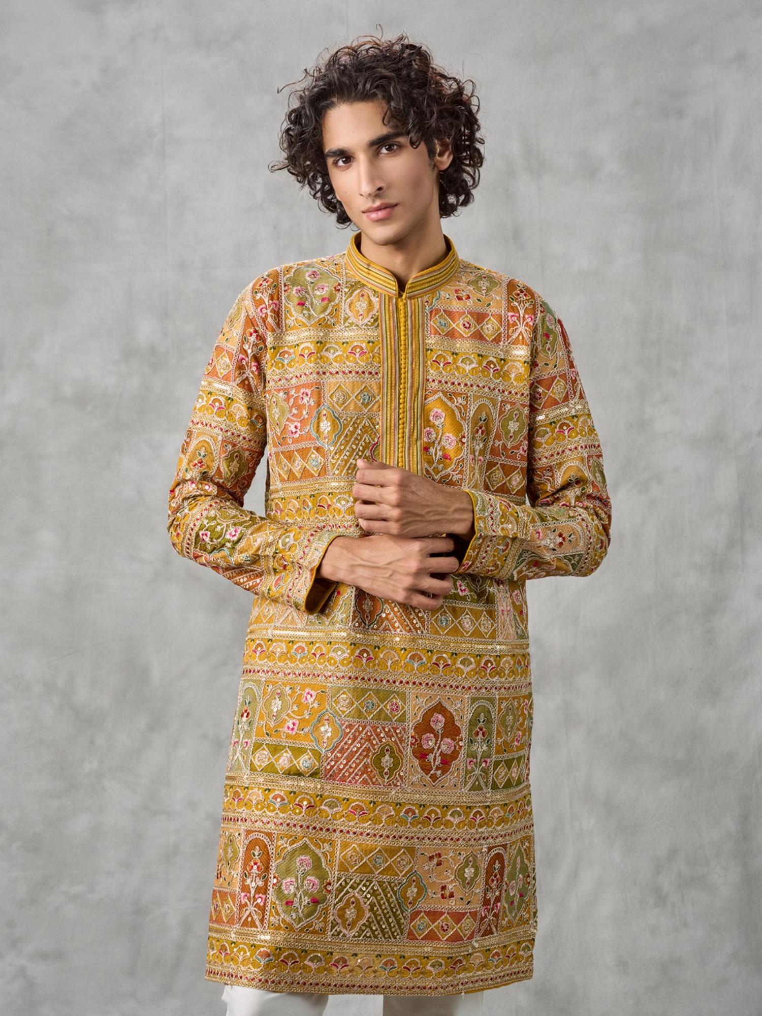 Radiant Mustard Georgette Kurta with Pyjama