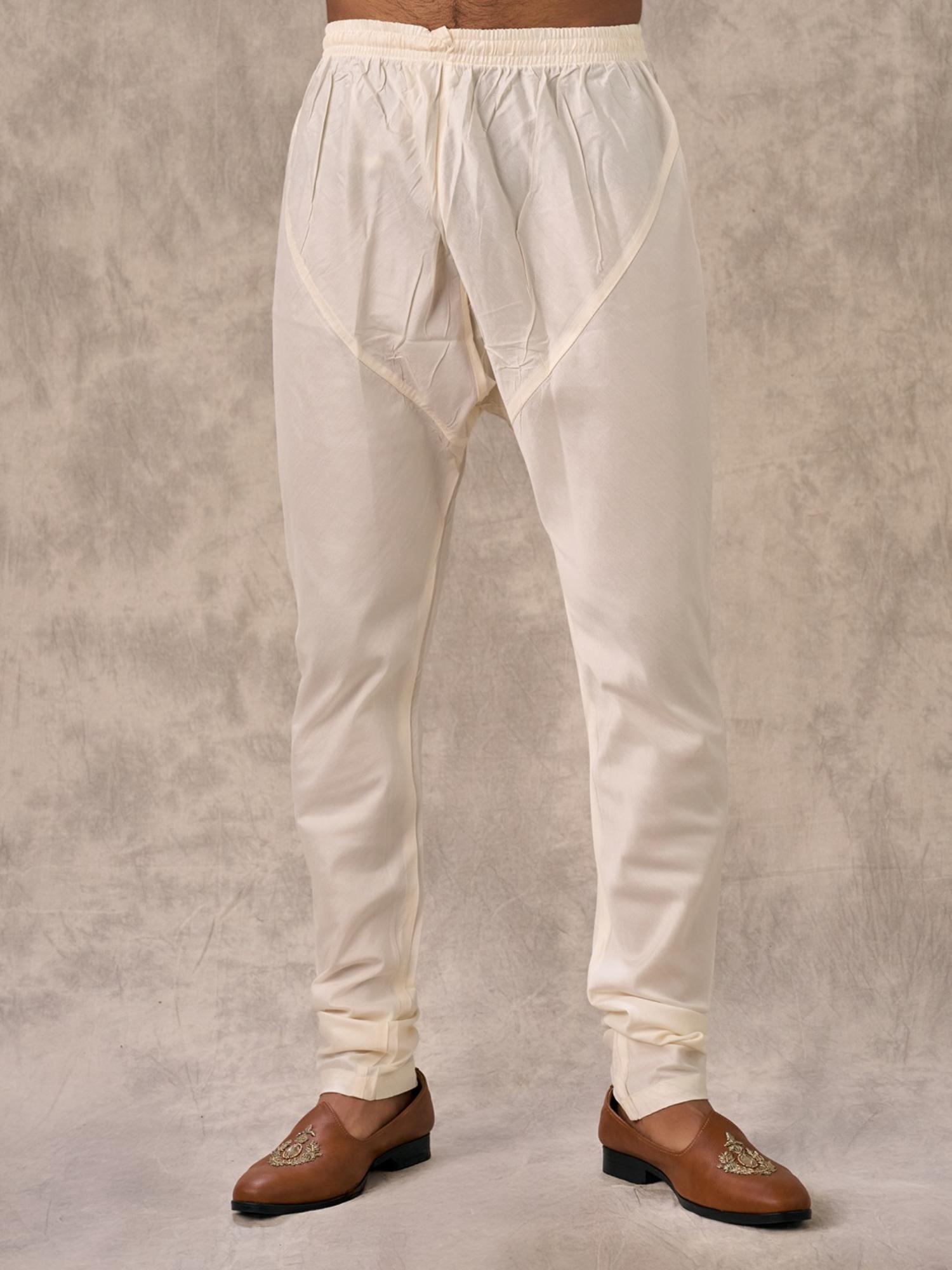 Elegant Cream Kurta with Churidar