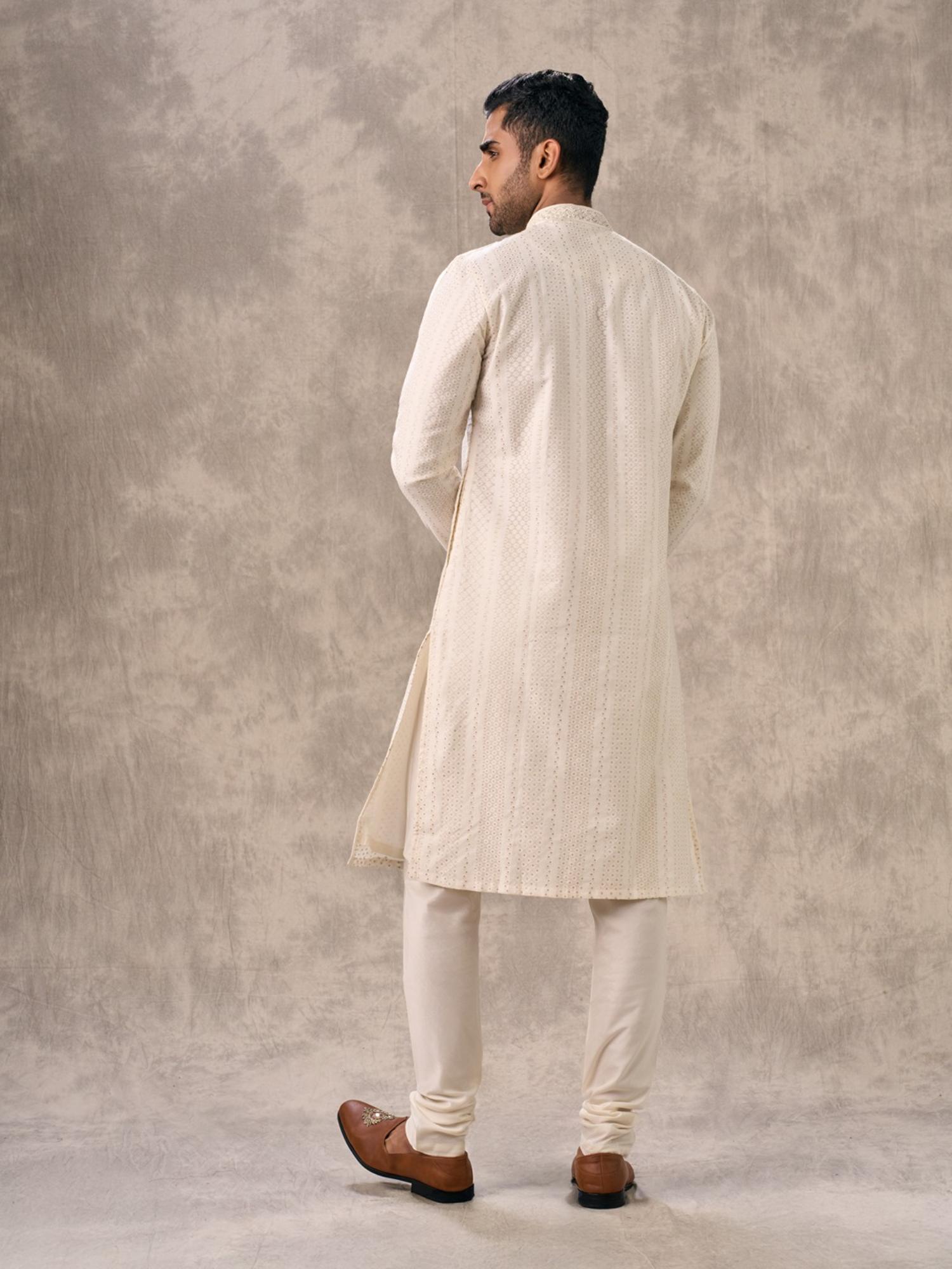 Elegant Cream Kurta with Churidar