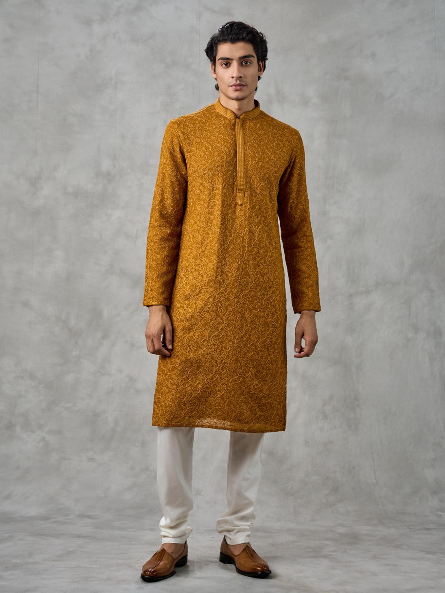 Golden Mustard Kurta with Churidar
