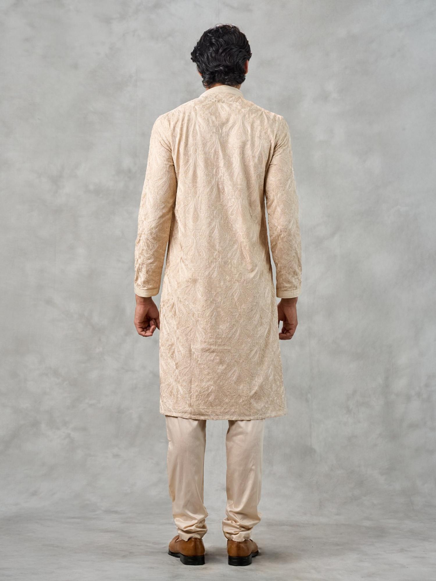 Beige Georgette Kurta with Churidar
