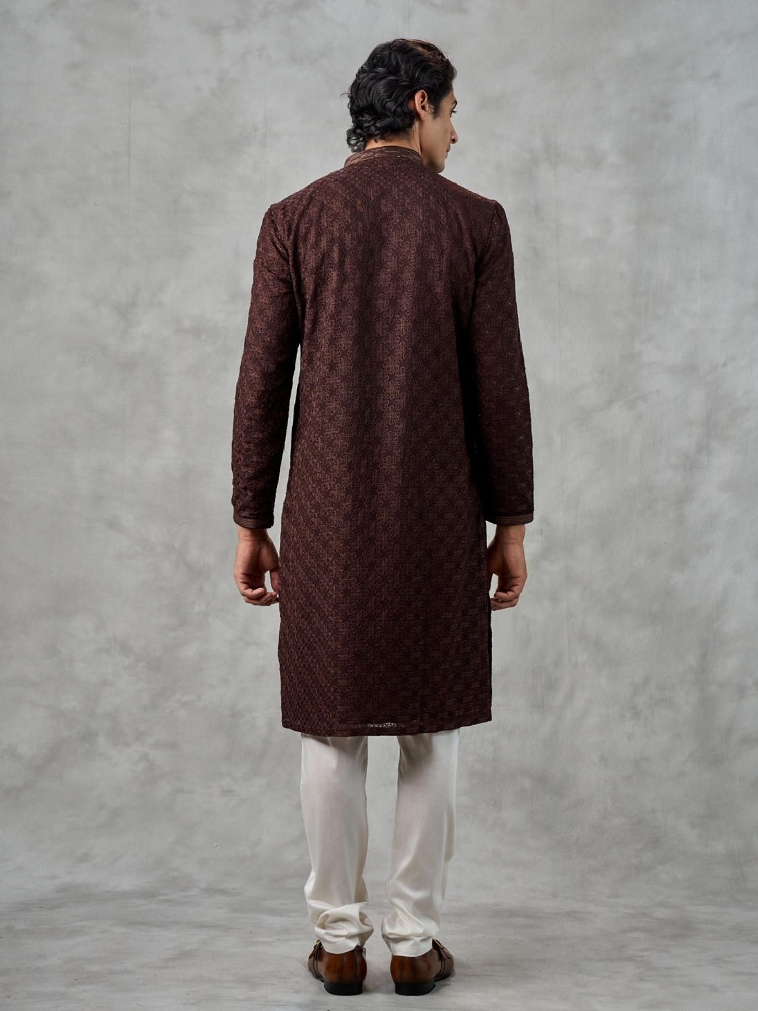 Elegant Brown Georgette Kurta with Churidar