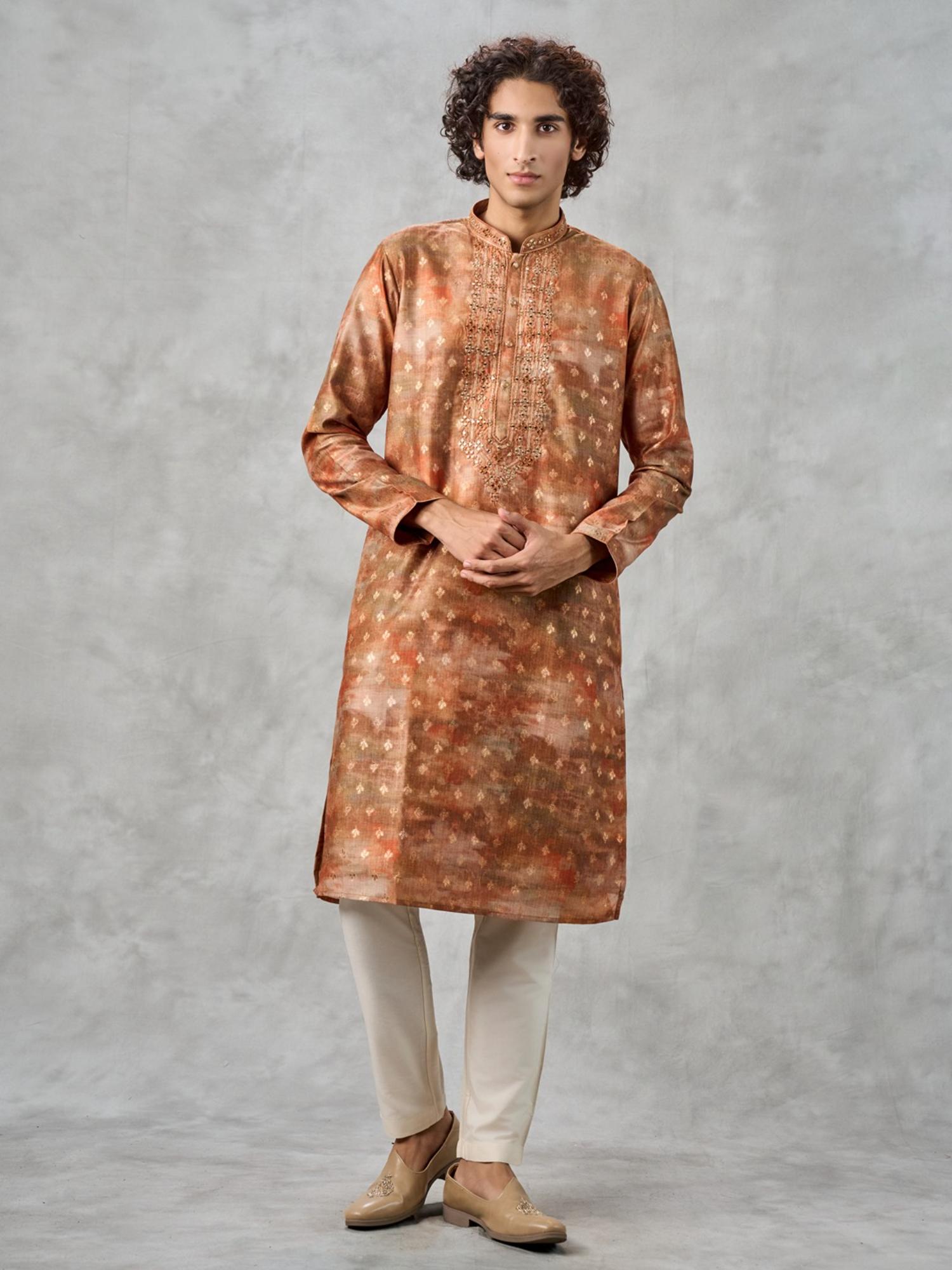 Rust Colored Sensational Kurta with Pant