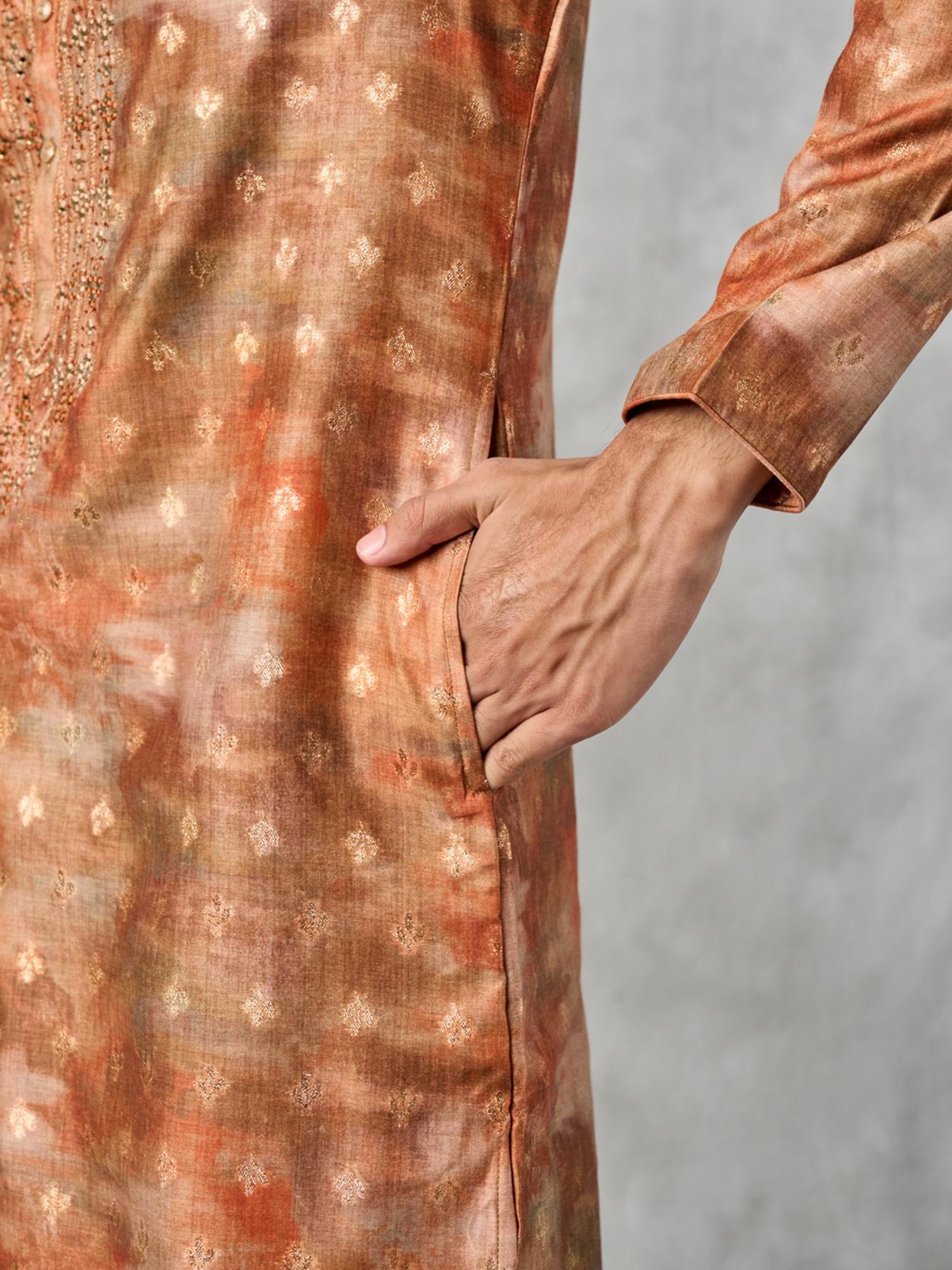 Rust Colored Sensational Kurta with Pant