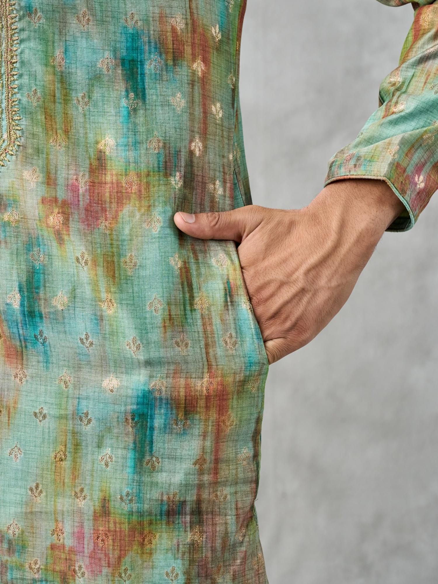 Emerald Green Elegance Kurta with Pant