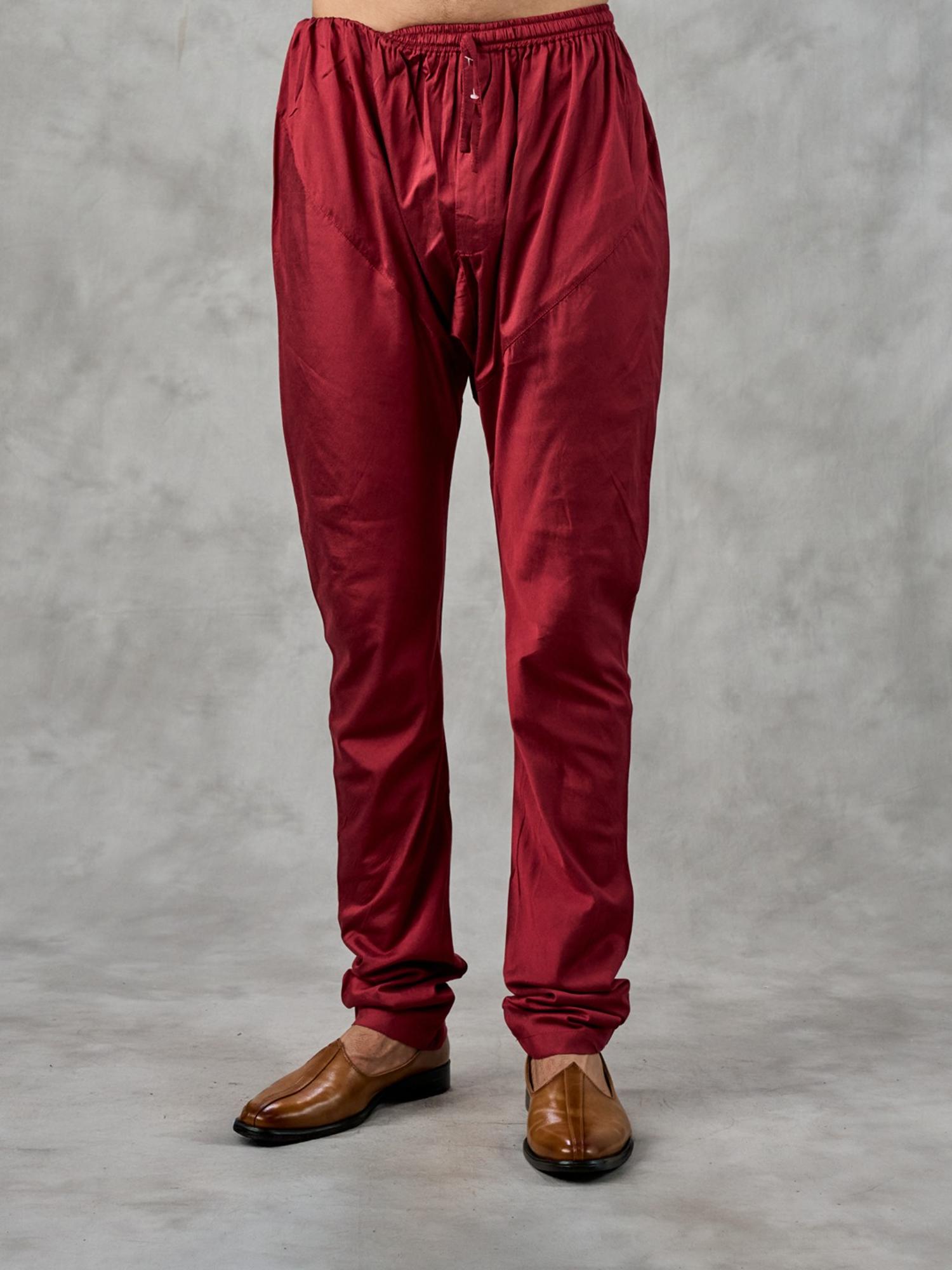 Red Vineyard Elegance Kurta with Churidar