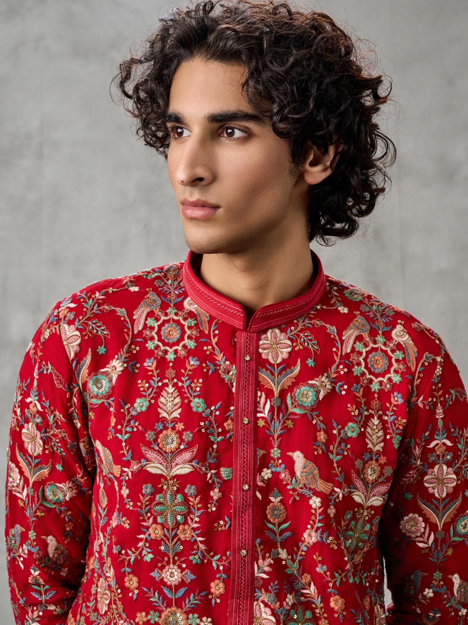 Classy Red Georgette Kurta with Pant