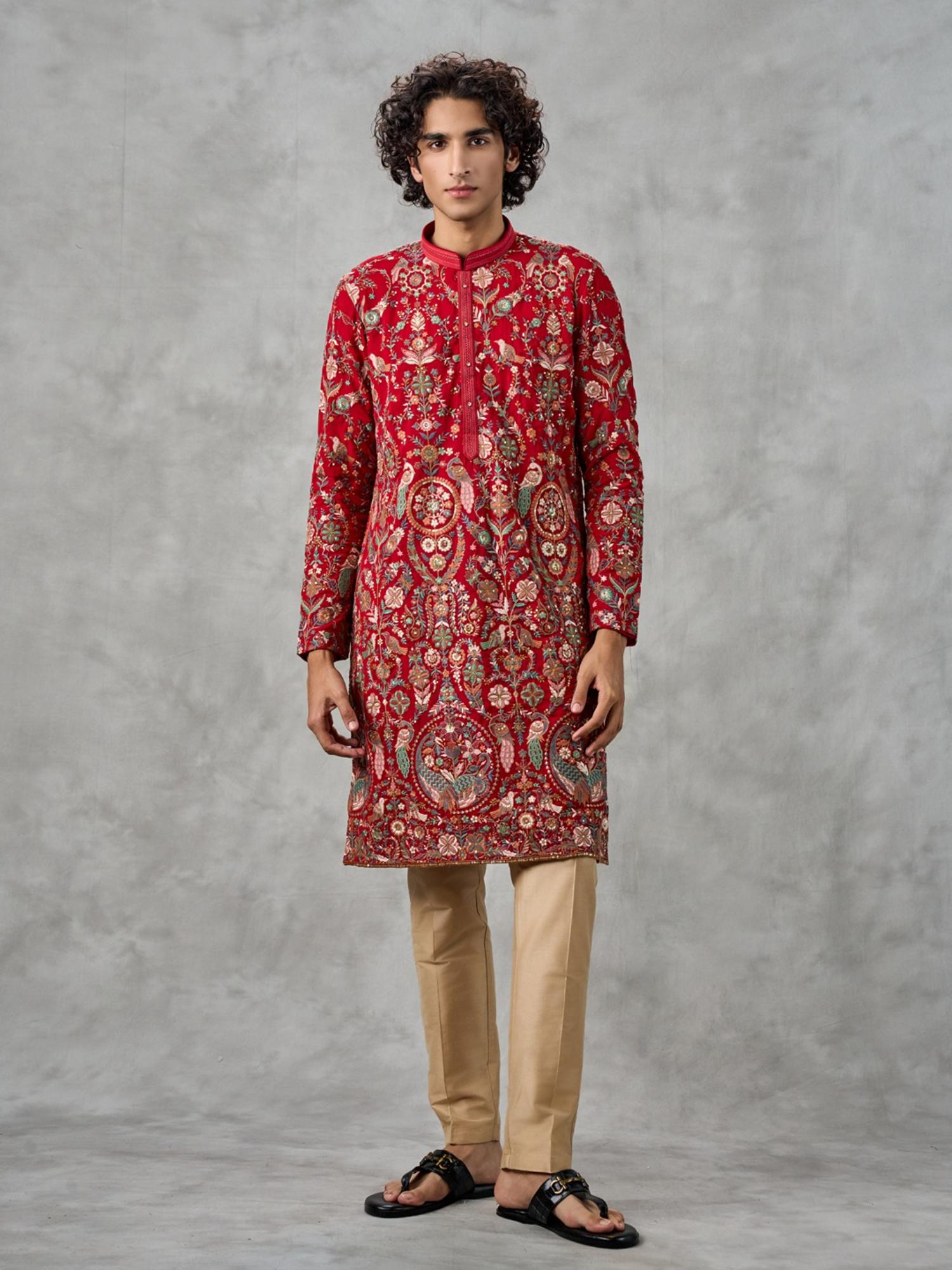 Classy Red Georgette Kurta with Pant