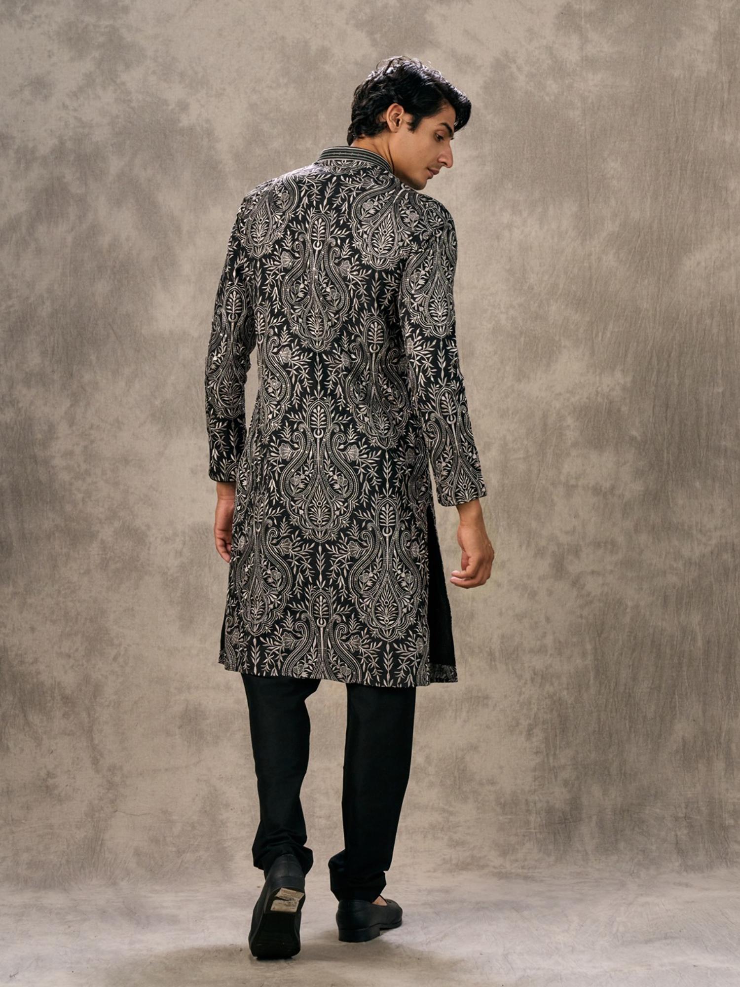 Opulent Black Kurta with Churidar