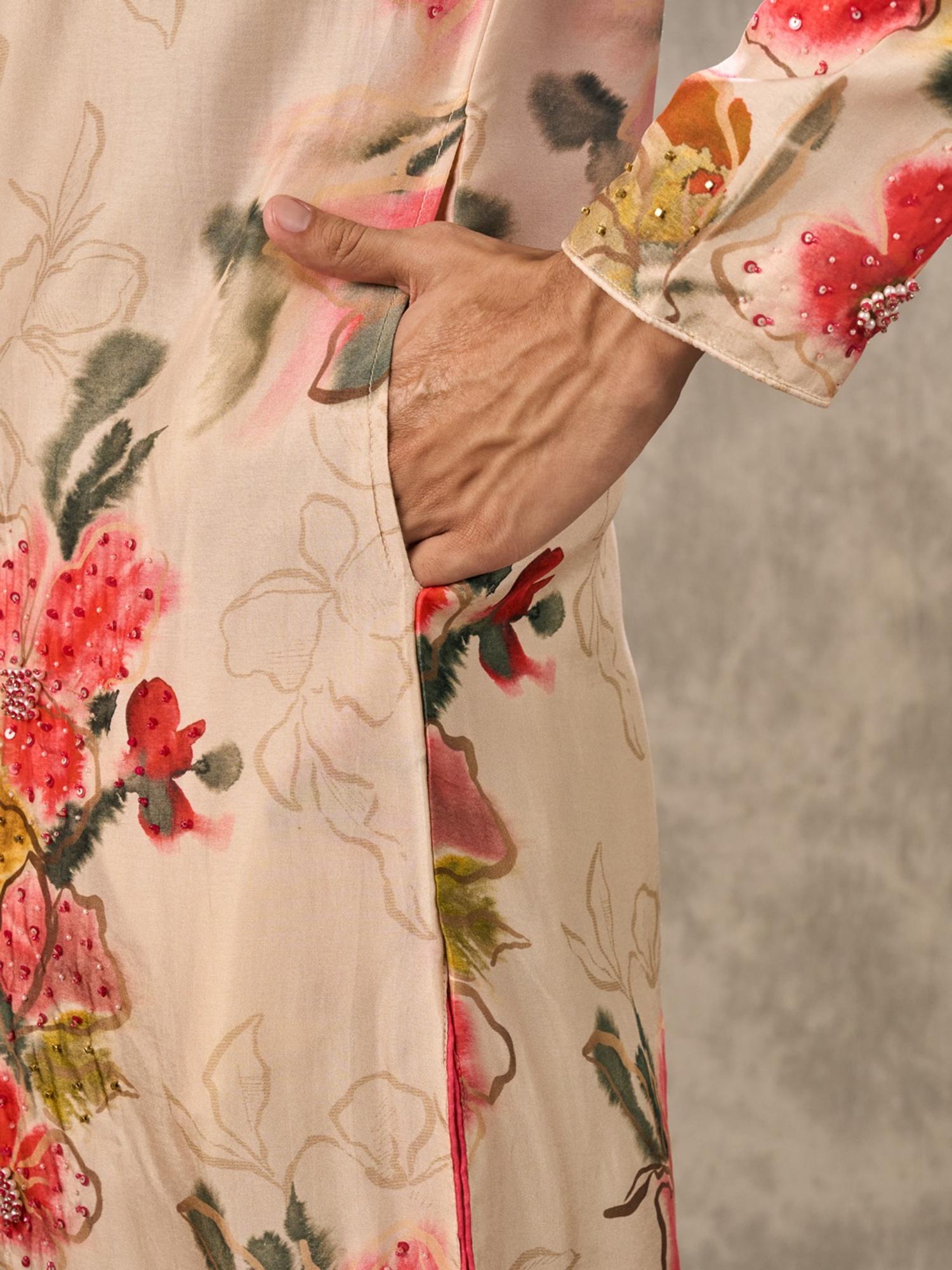 Radiant Beige Kurta with Pant