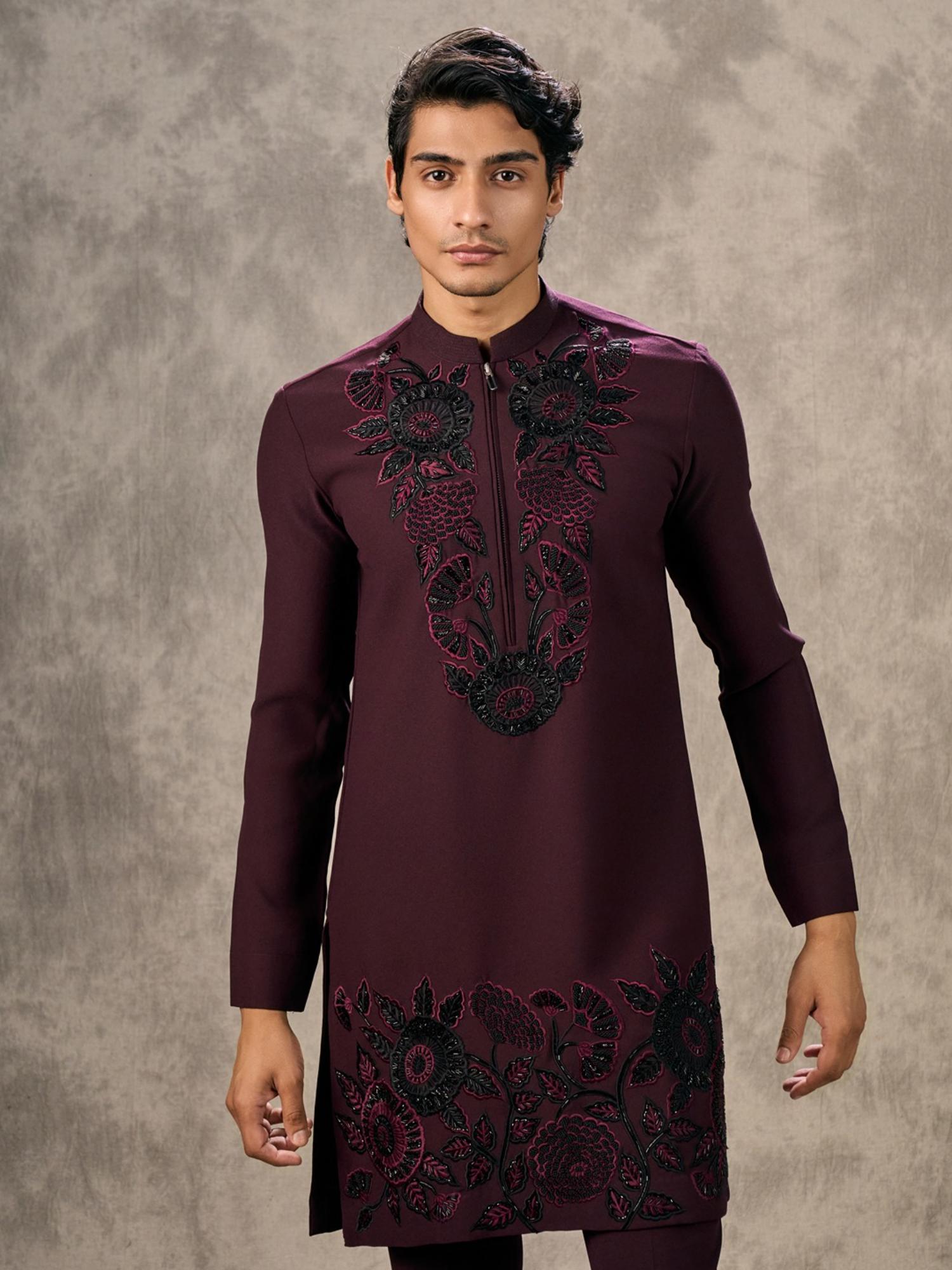 Opulent Wine Kurta with Pant