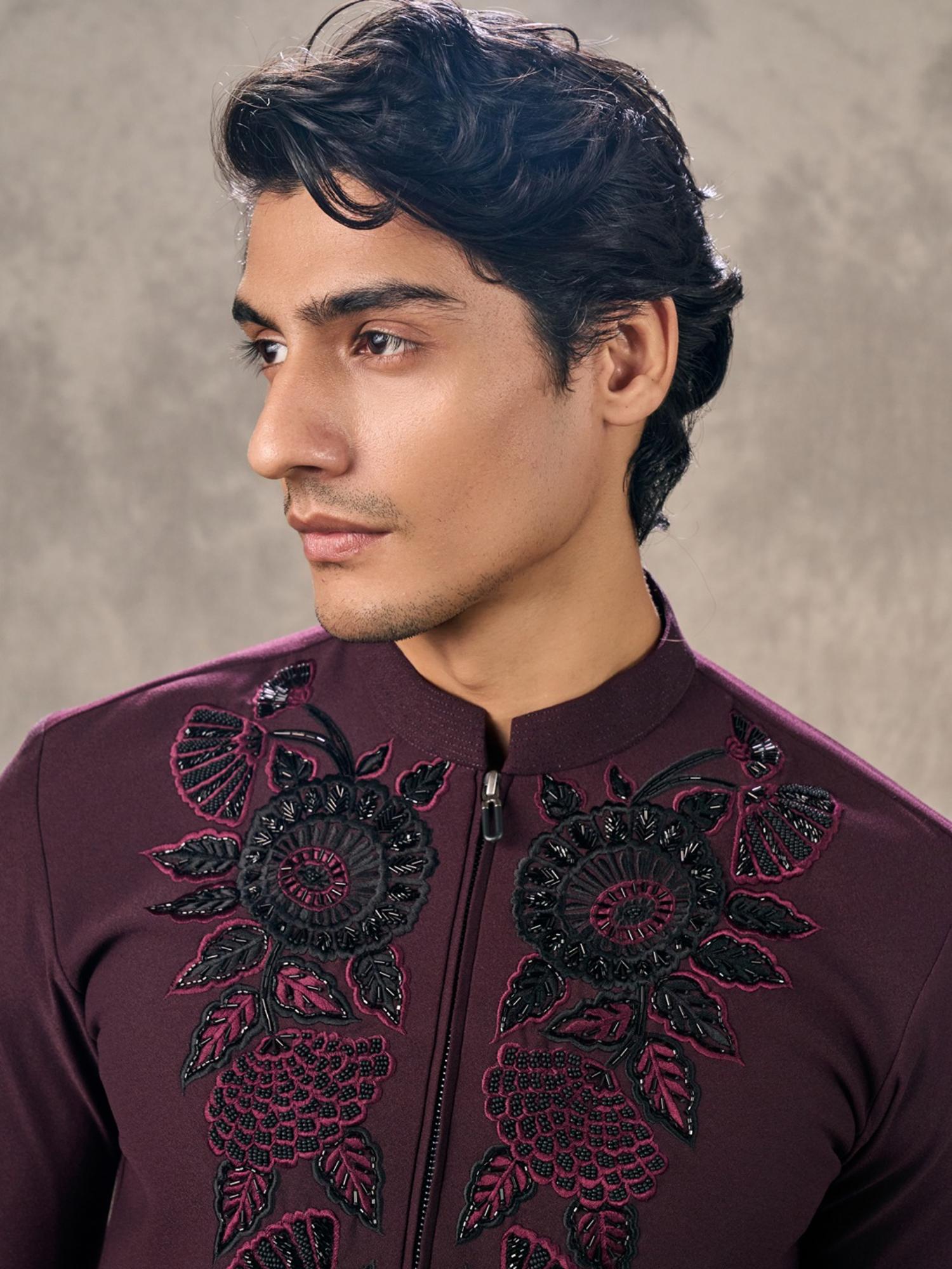 Opulent Wine Kurta with Pant