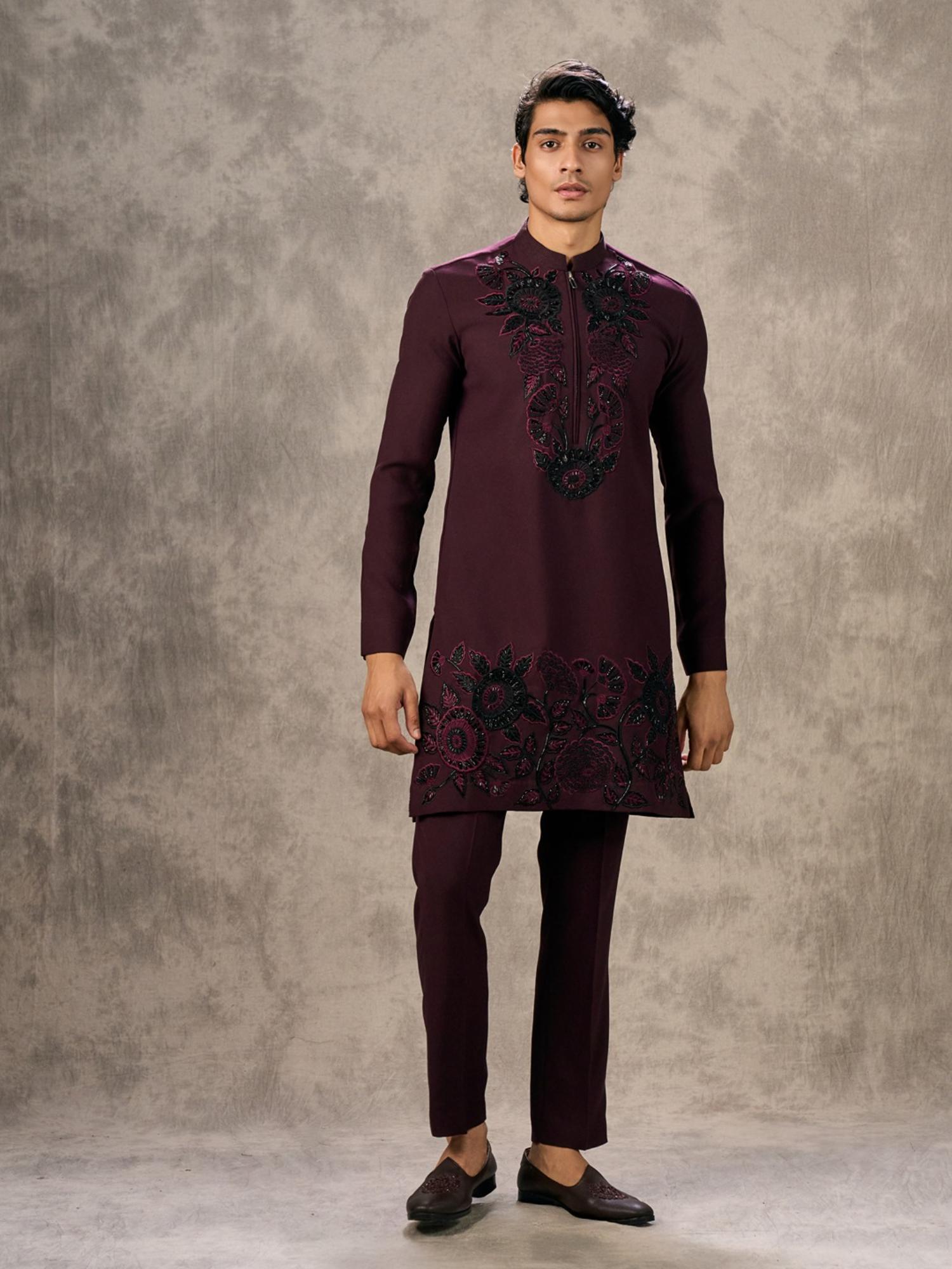 Opulent Wine Kurta with Pant