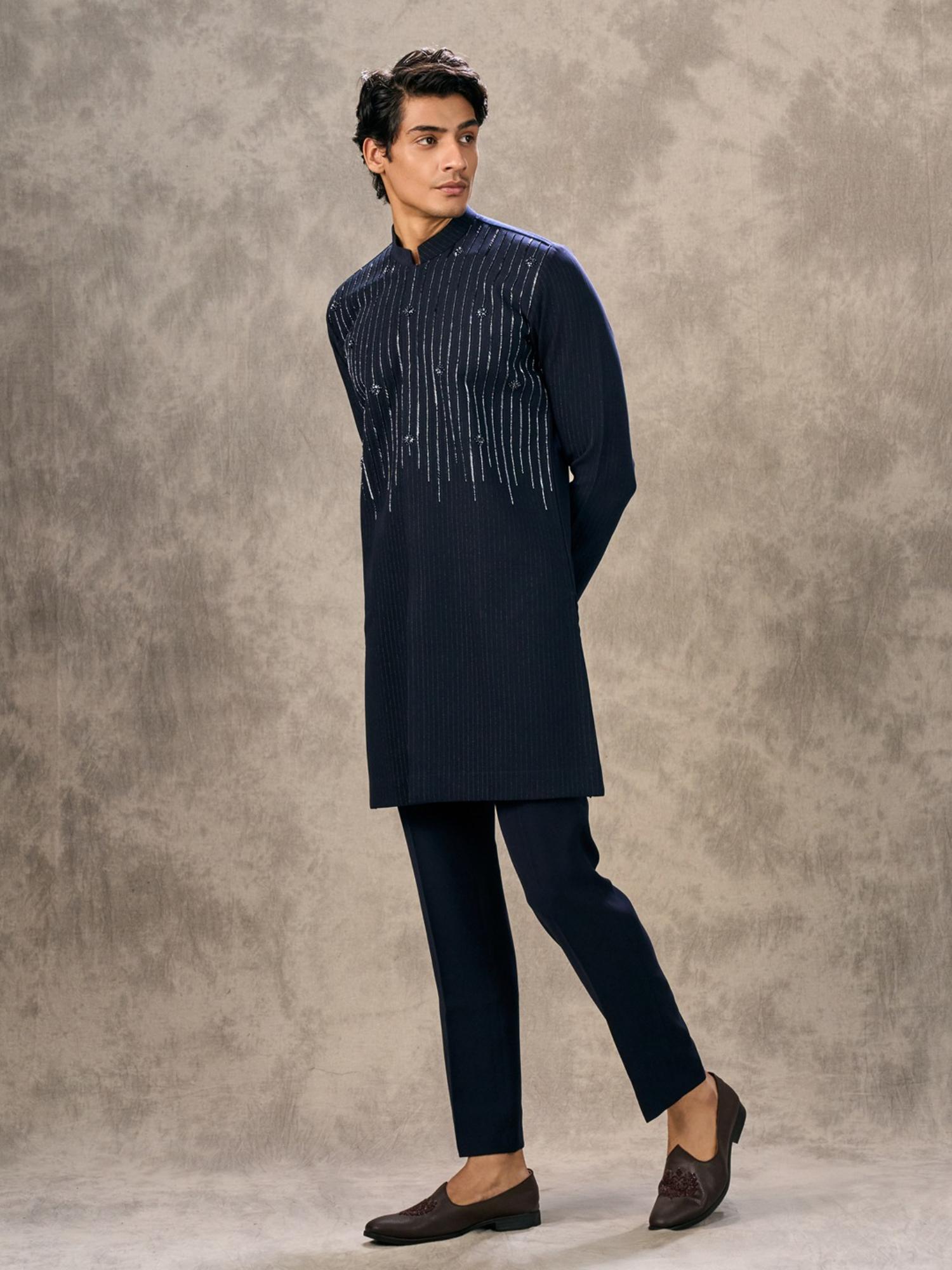 Regal Navy Blue Kurta with Pant