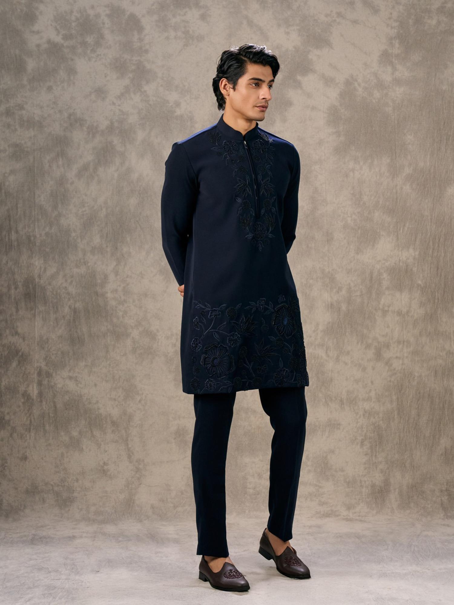 Navy Blue Elegance Kurta with Pant