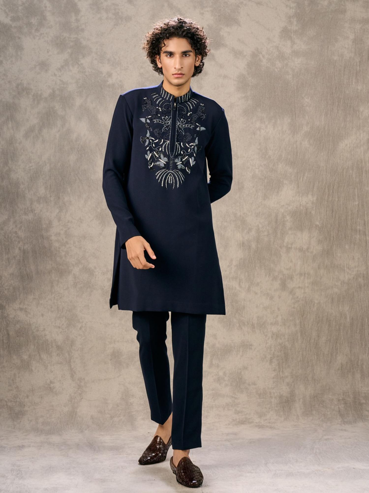 Stunning Navy Blue Kurta with Pant
