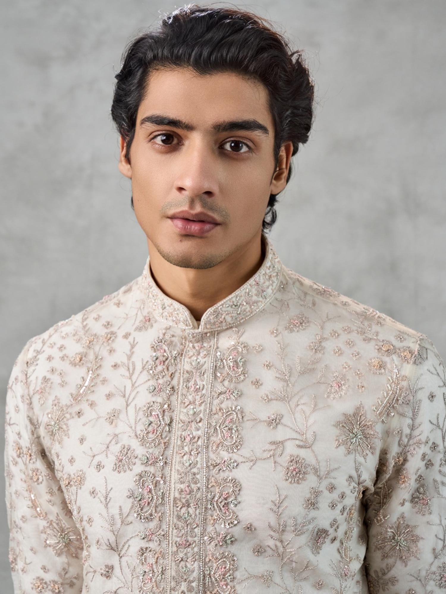 Off White Organza Elegance Kurta with Churidar