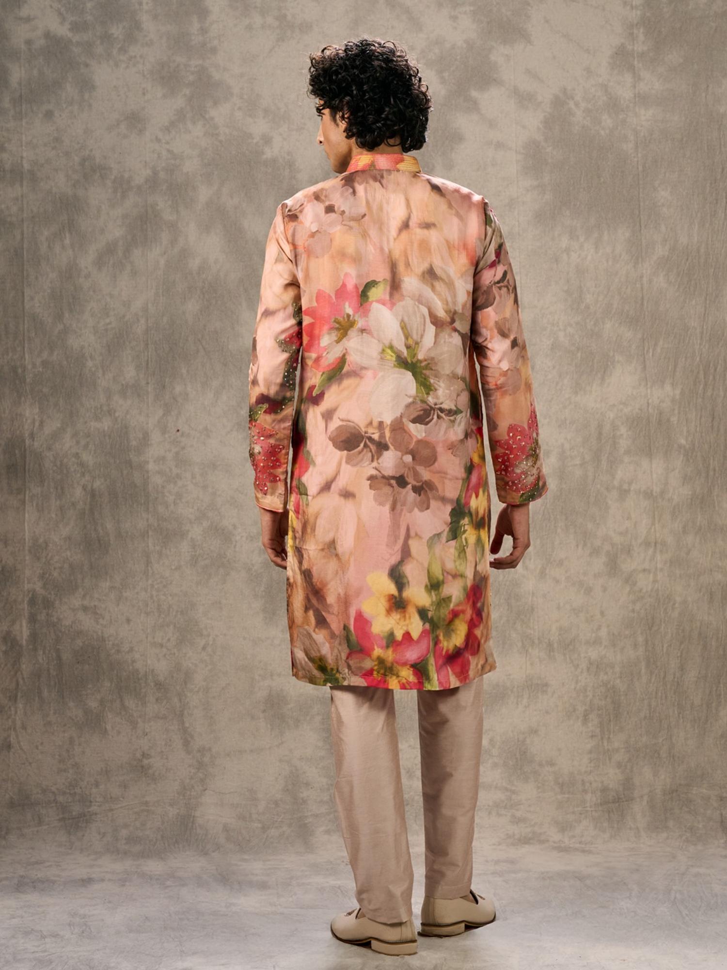 Enchanted Peach Floral Kurta with Pant