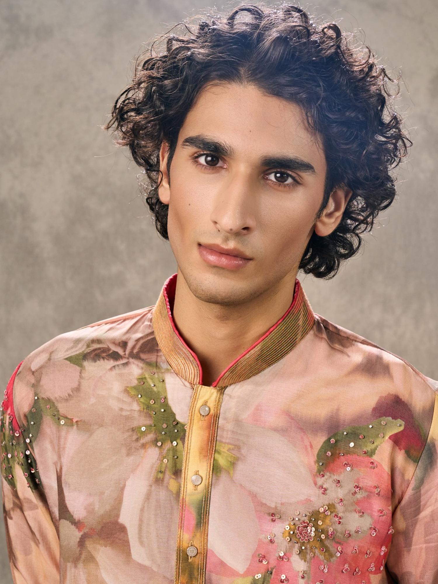 Enchanted Peach Floral Kurta with Pant