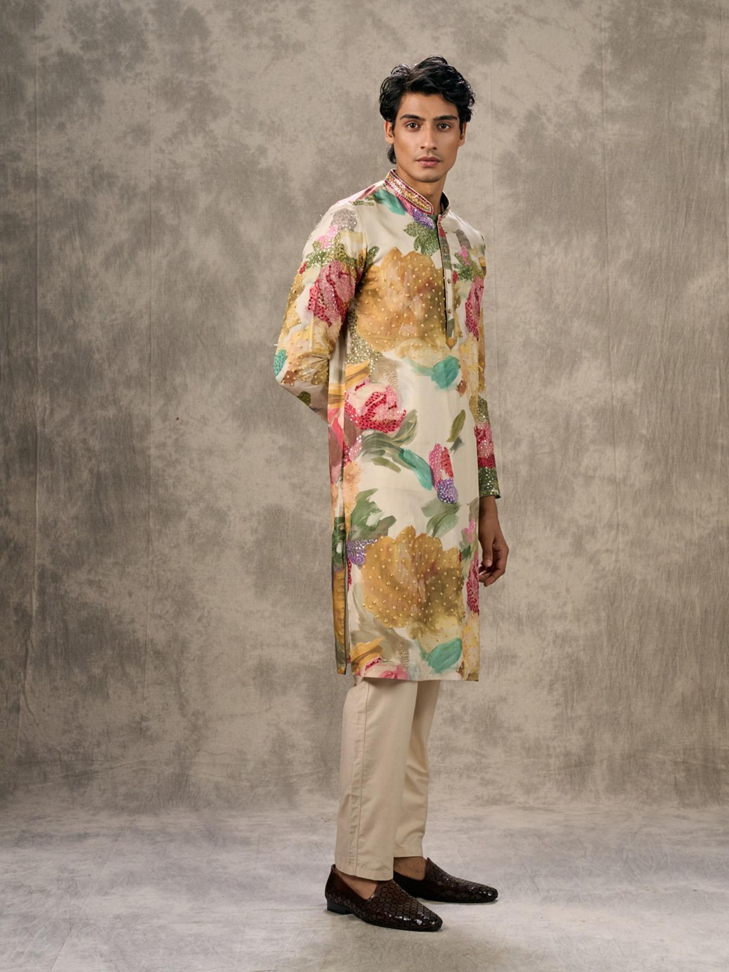 Elegant Cream Kurta with Pant