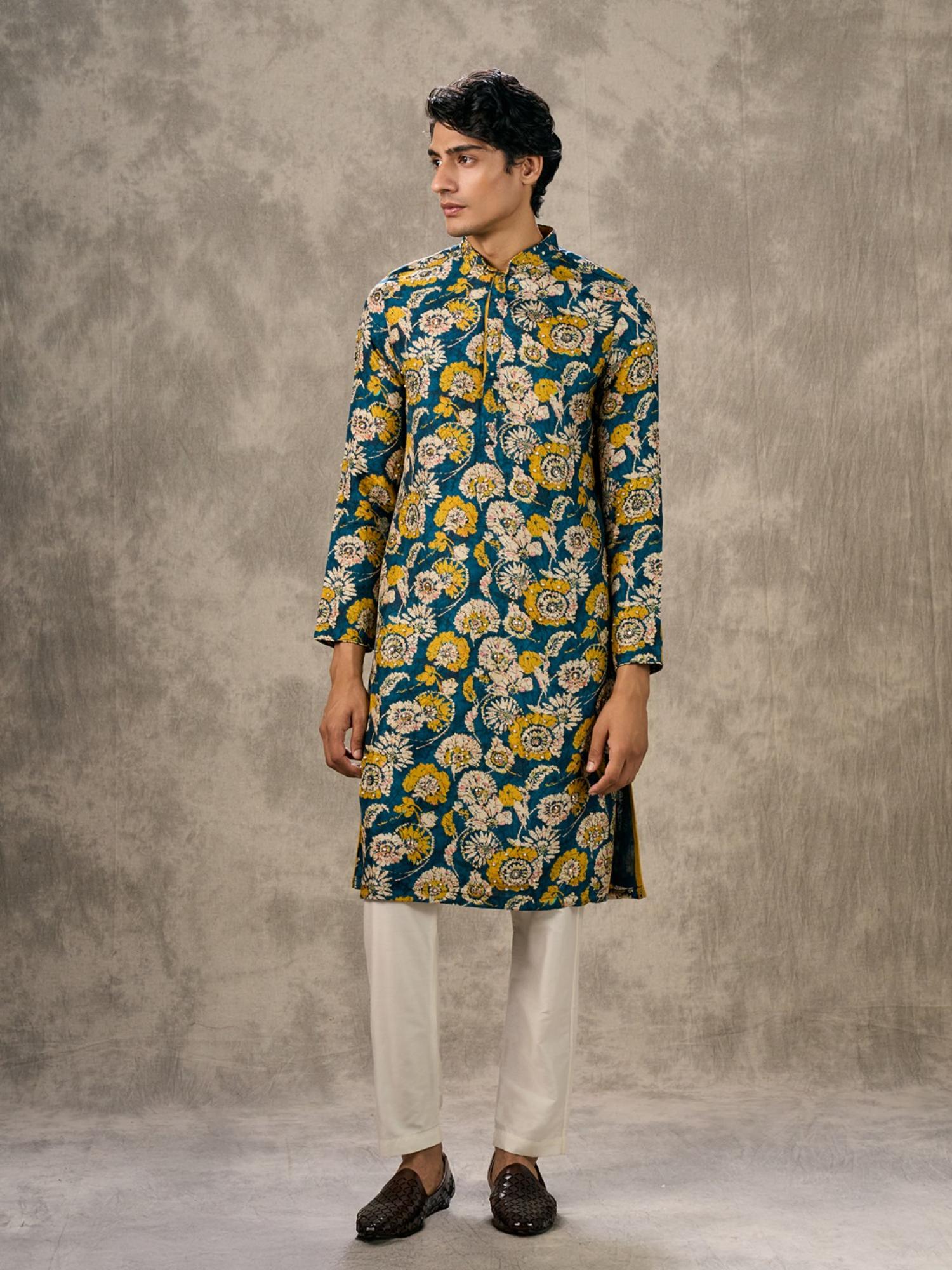 Teal Blue Elegance Kurta with Pant