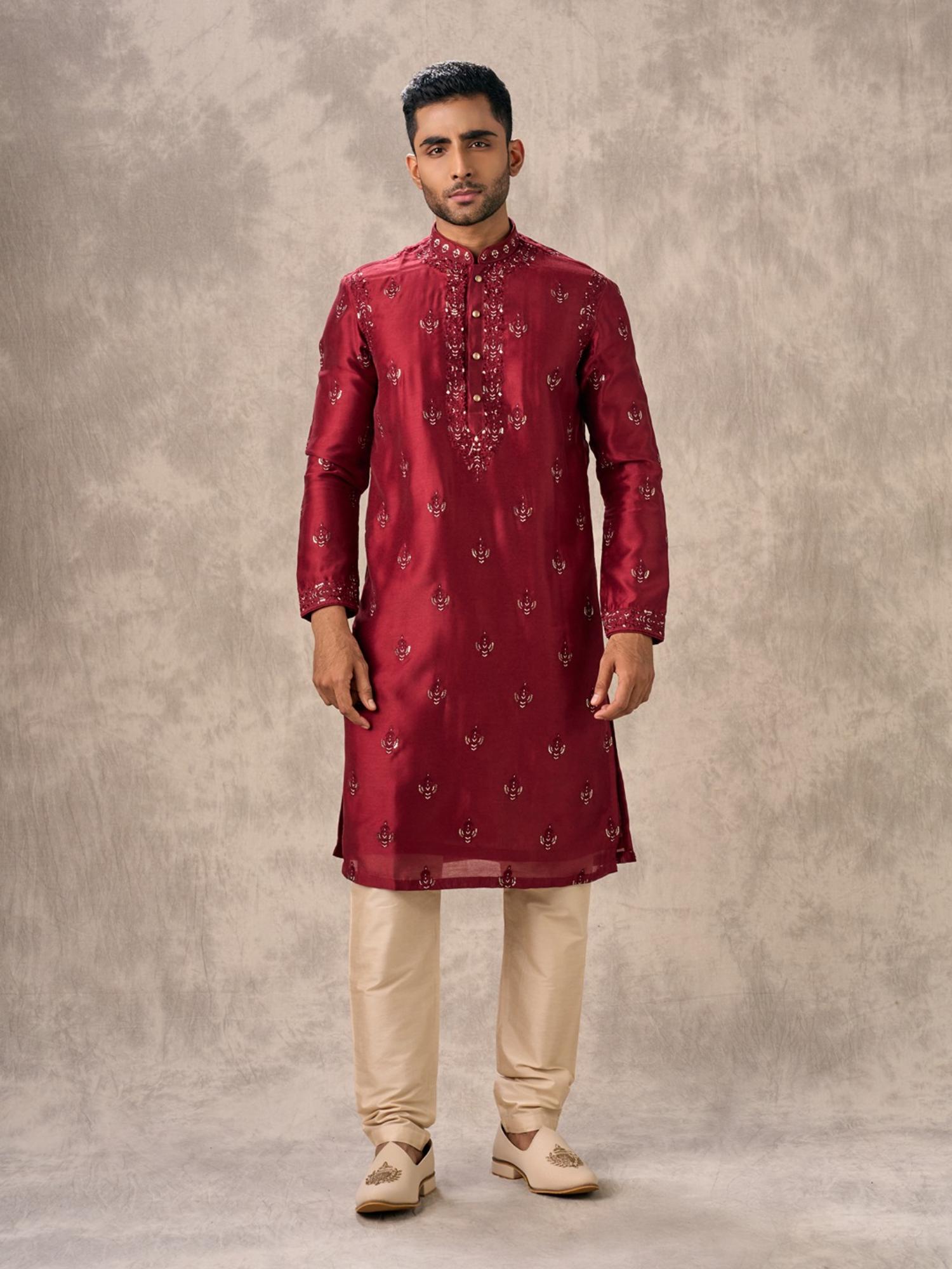 Regal Red Opulence Kurta and Pyjama