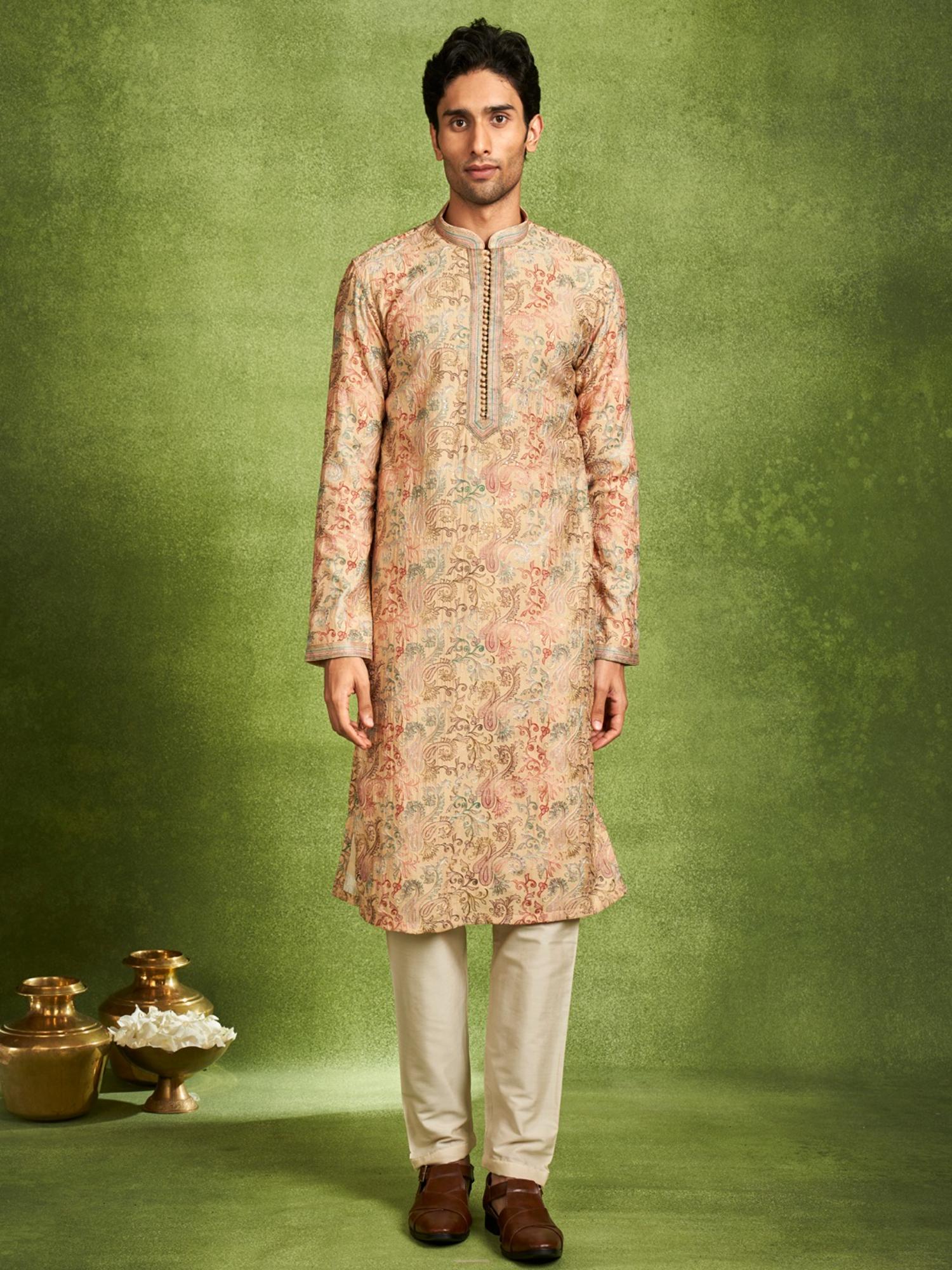 Beige Elegance Kurta with Pyjama