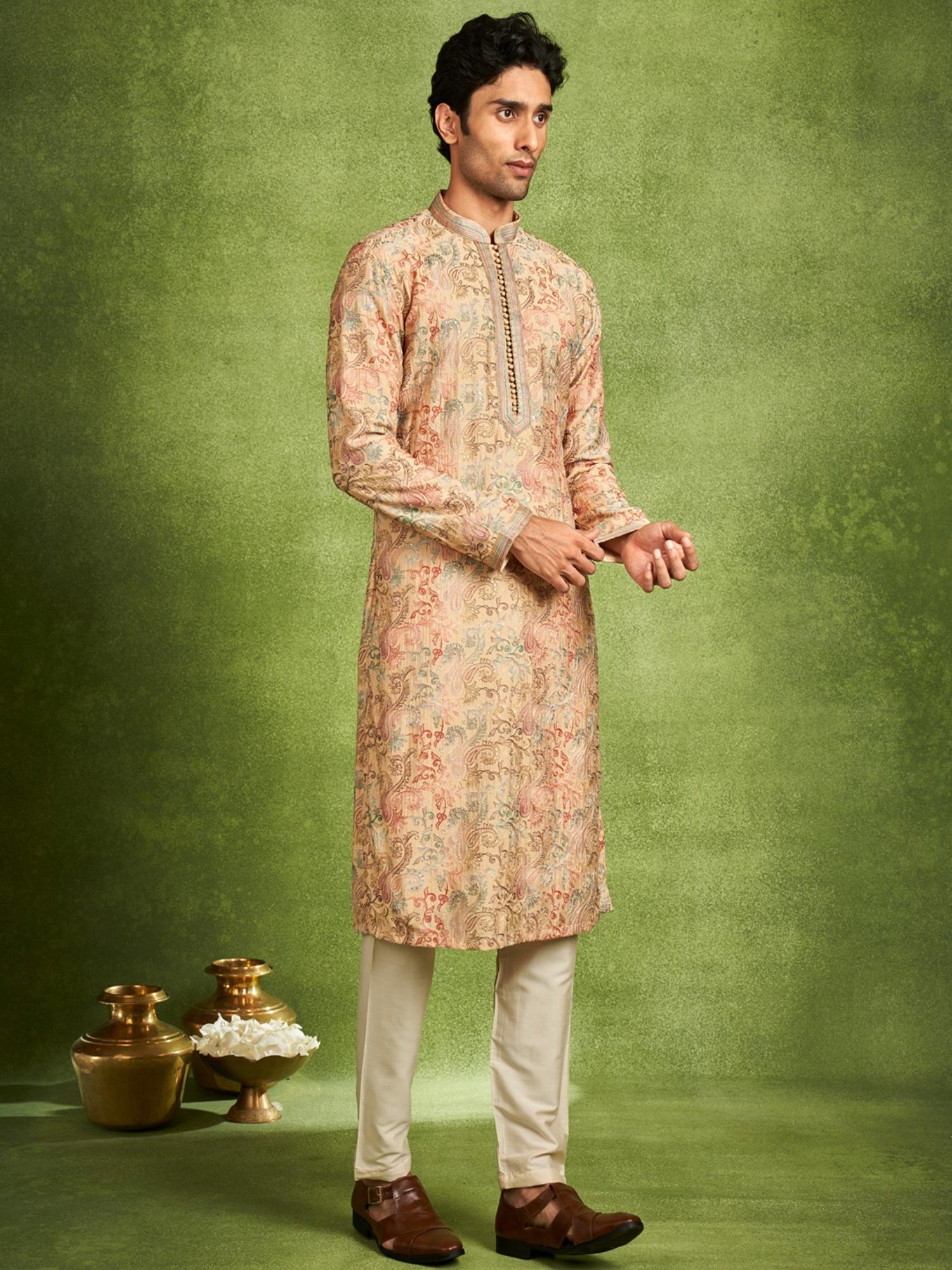 Beige Elegance Kurta with Pyjama