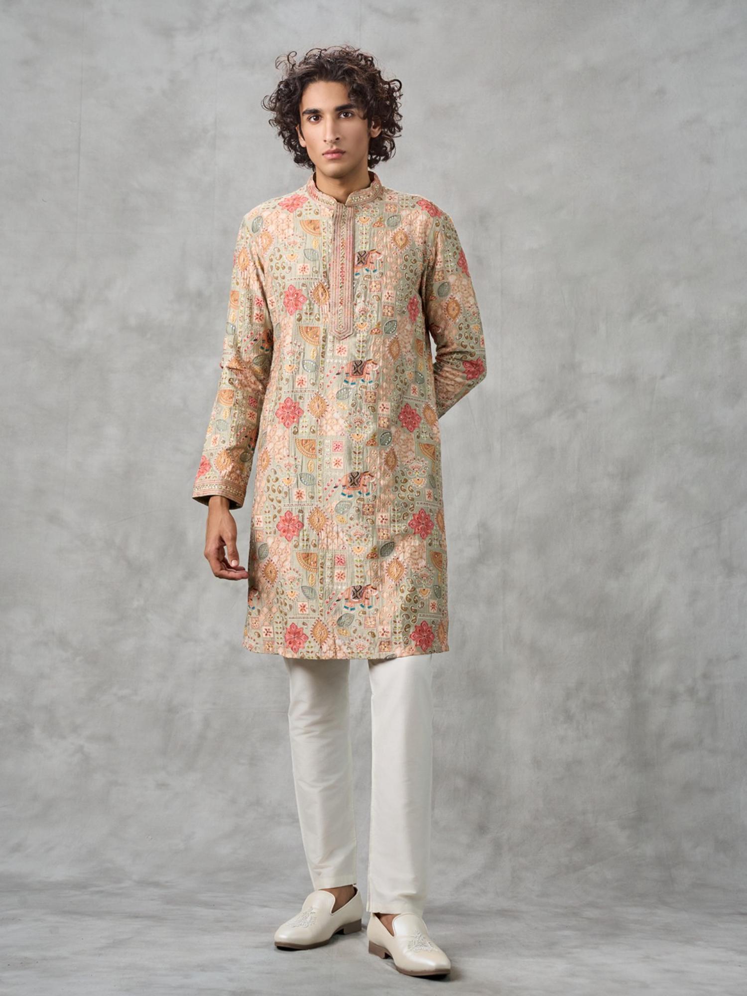Pista Green Elegance Kurta with Pyjama