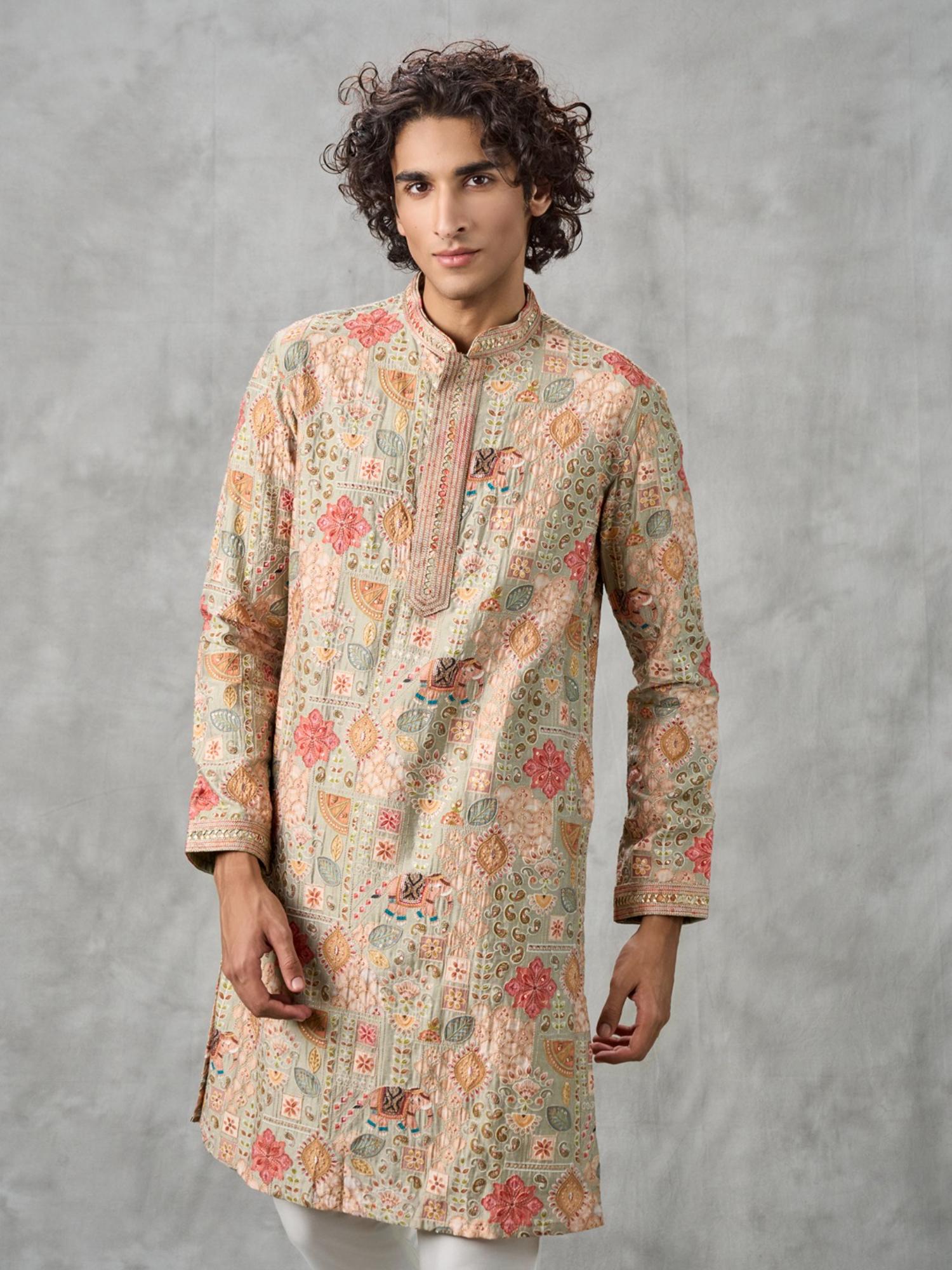 Pista Green Elegance Kurta with Pyjama