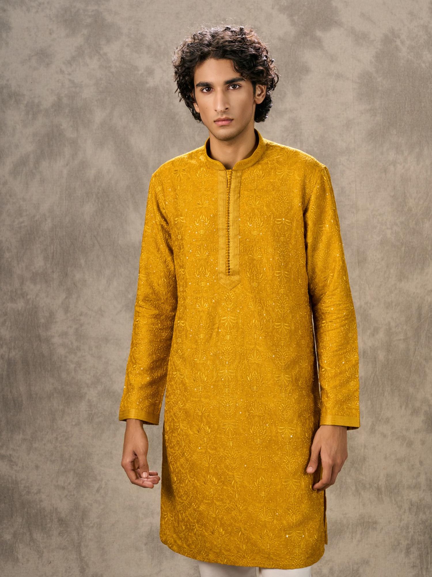 Mustard Resplendence Kurta with Pyjama