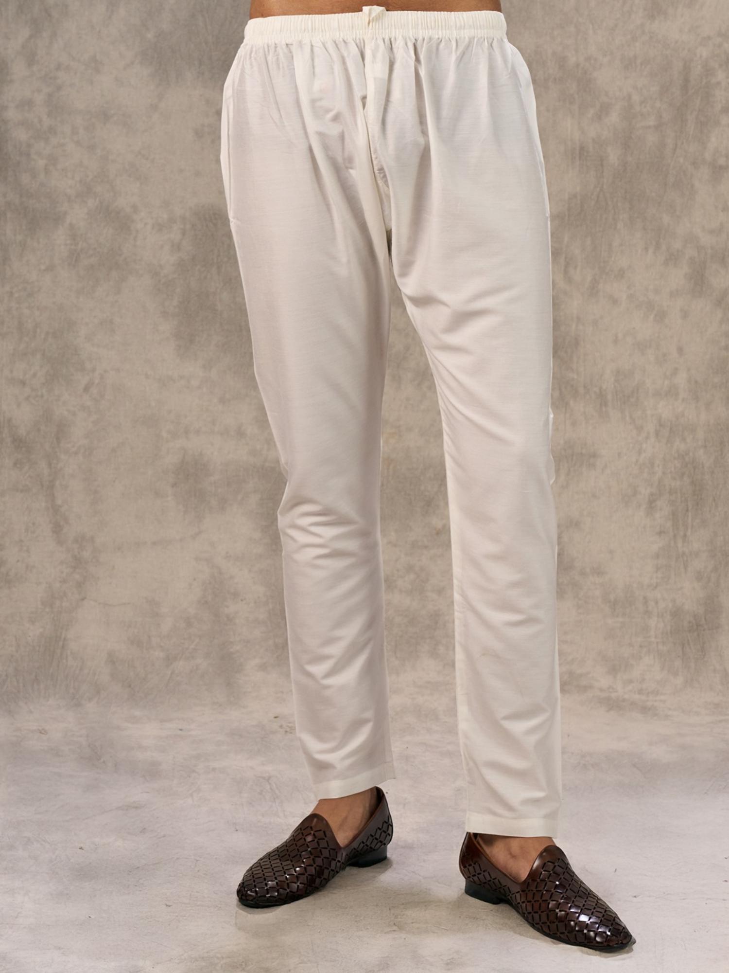 Warm White Harmony Kurta with Pyjama