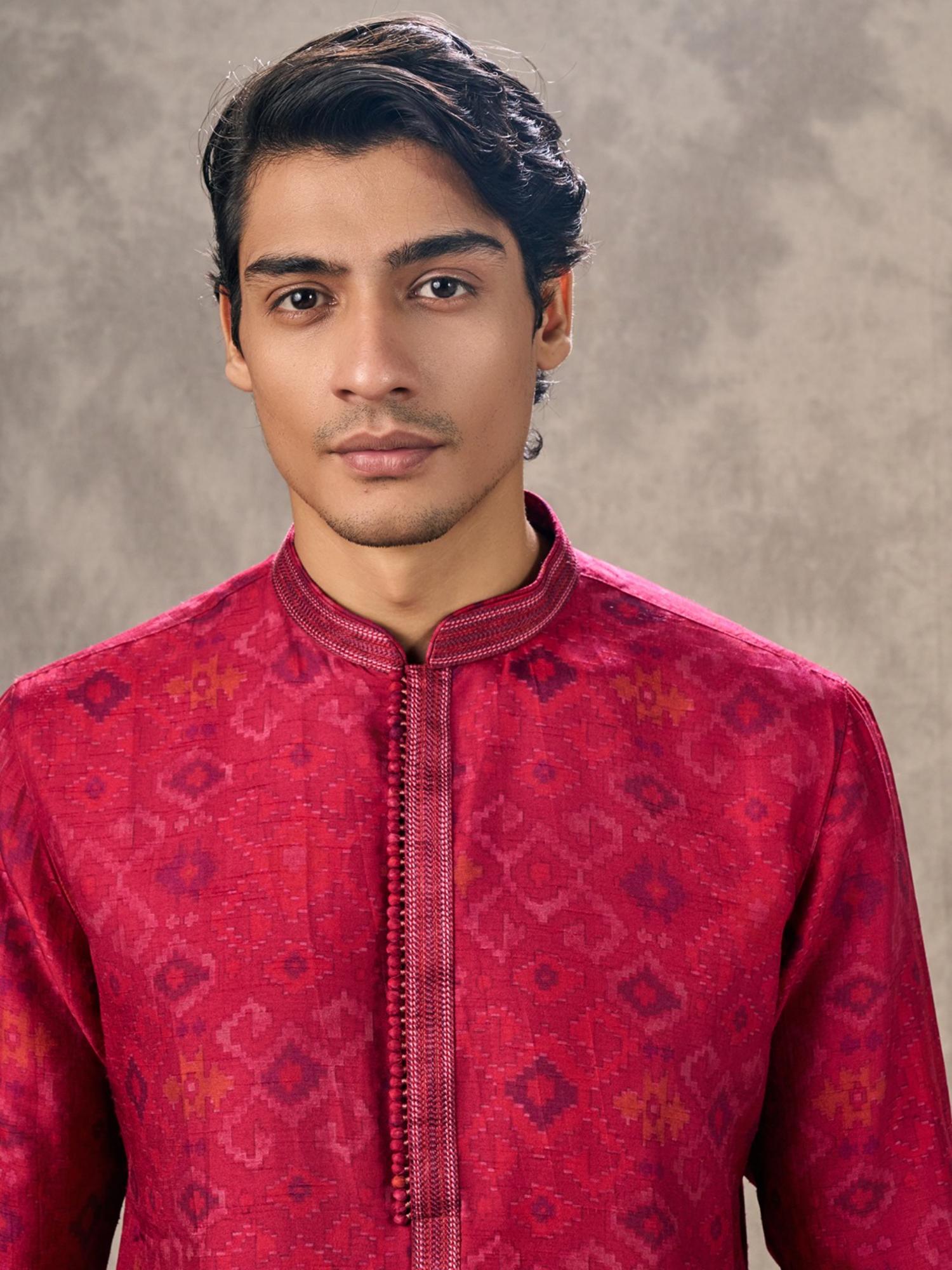 Rani Pink Printed Kurta with Pant