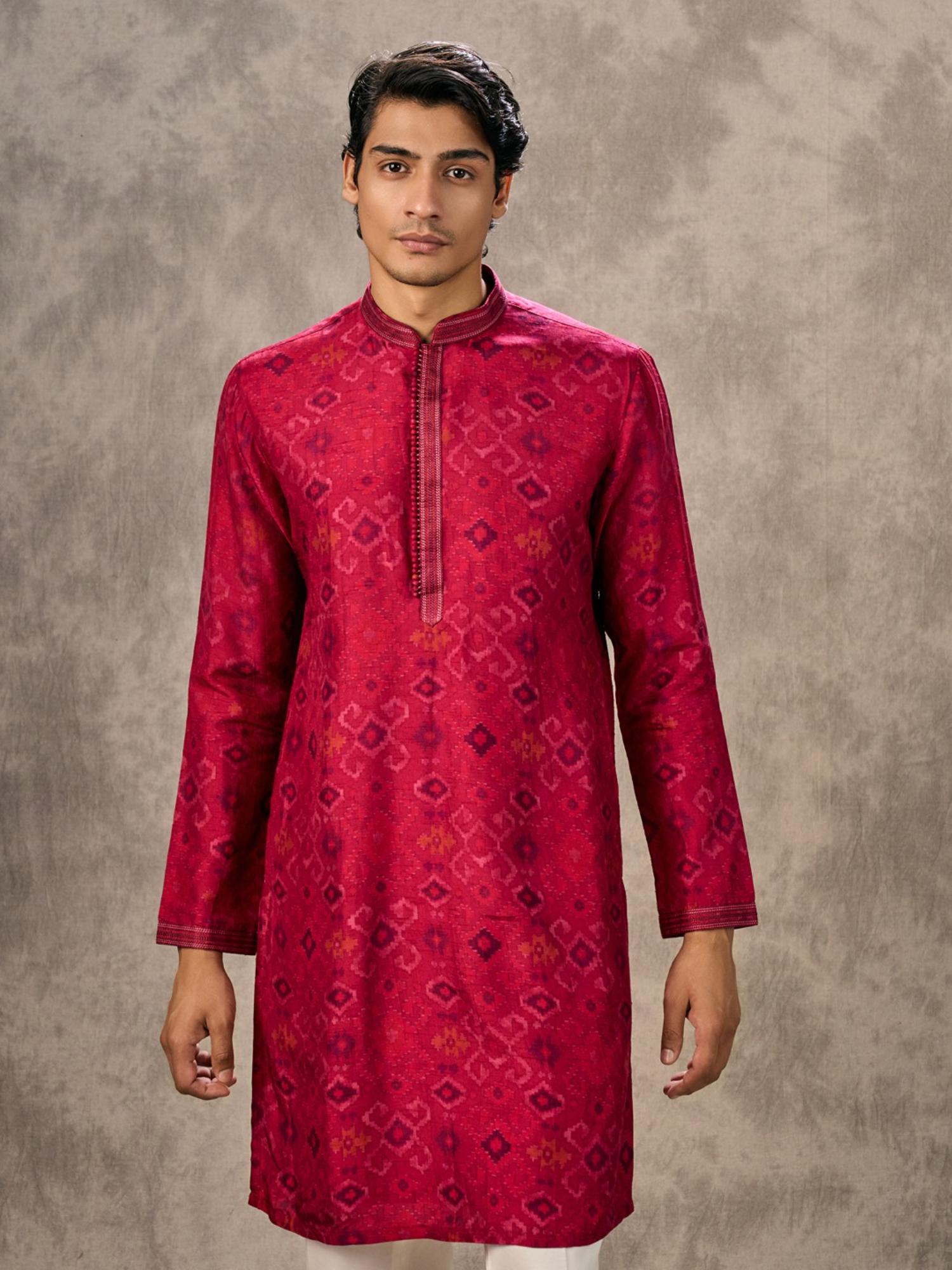 Rani Pink Printed Kurta with Pant