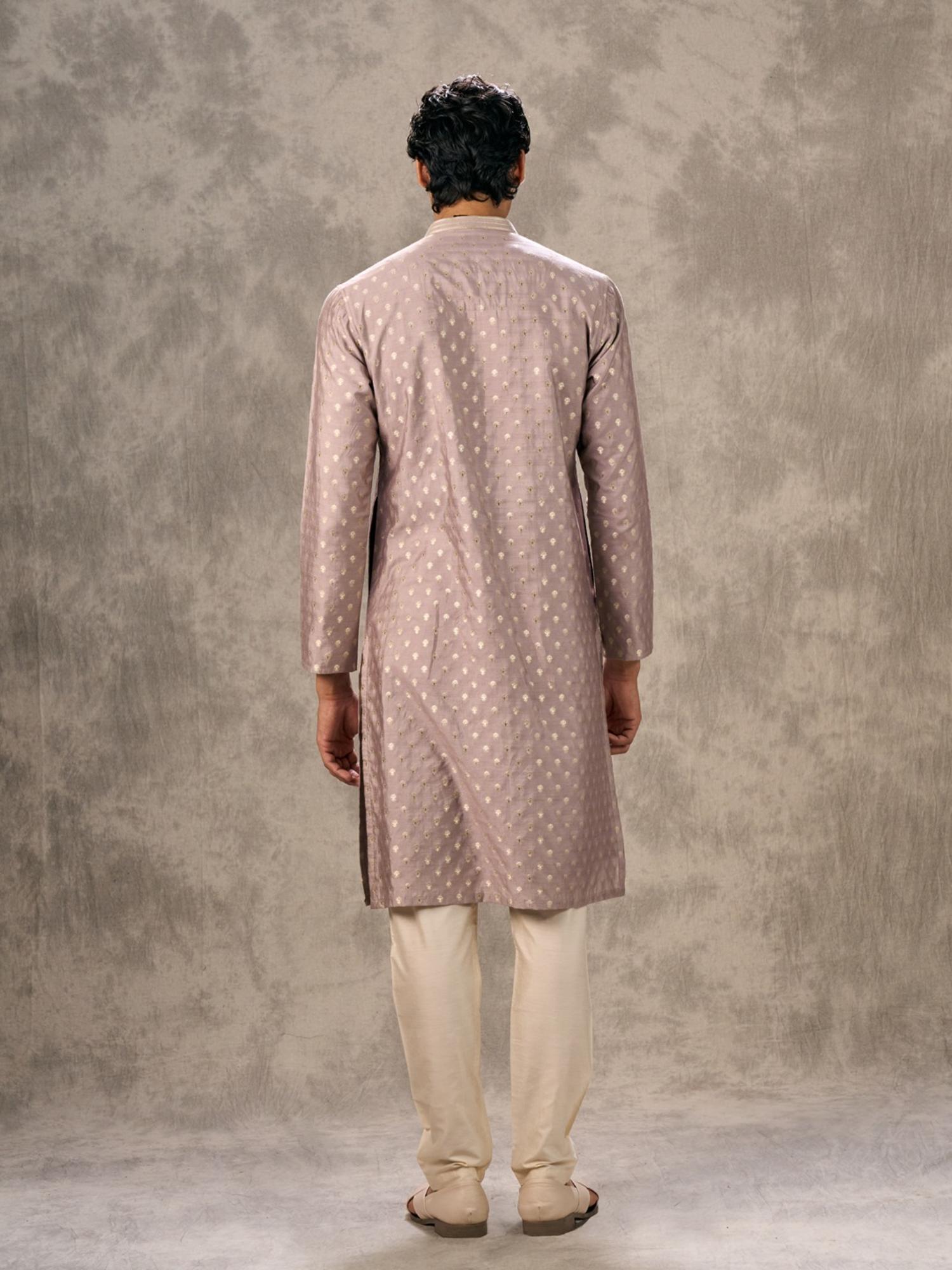 Purple Woven Elegance Kurta with Pyjama