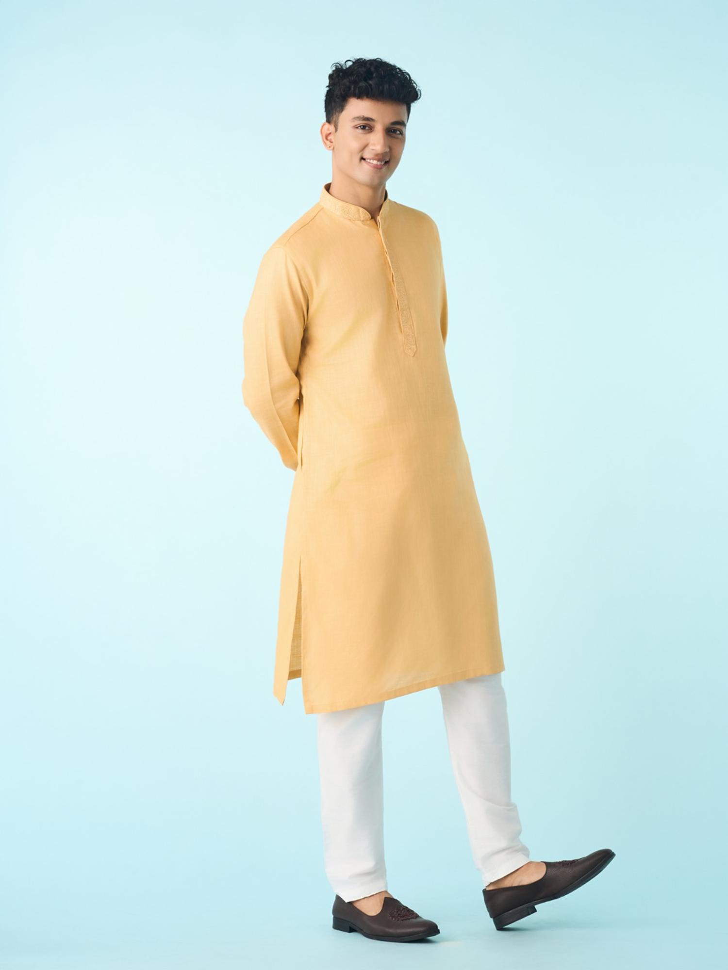 Majestic Yellow Solid Kurta