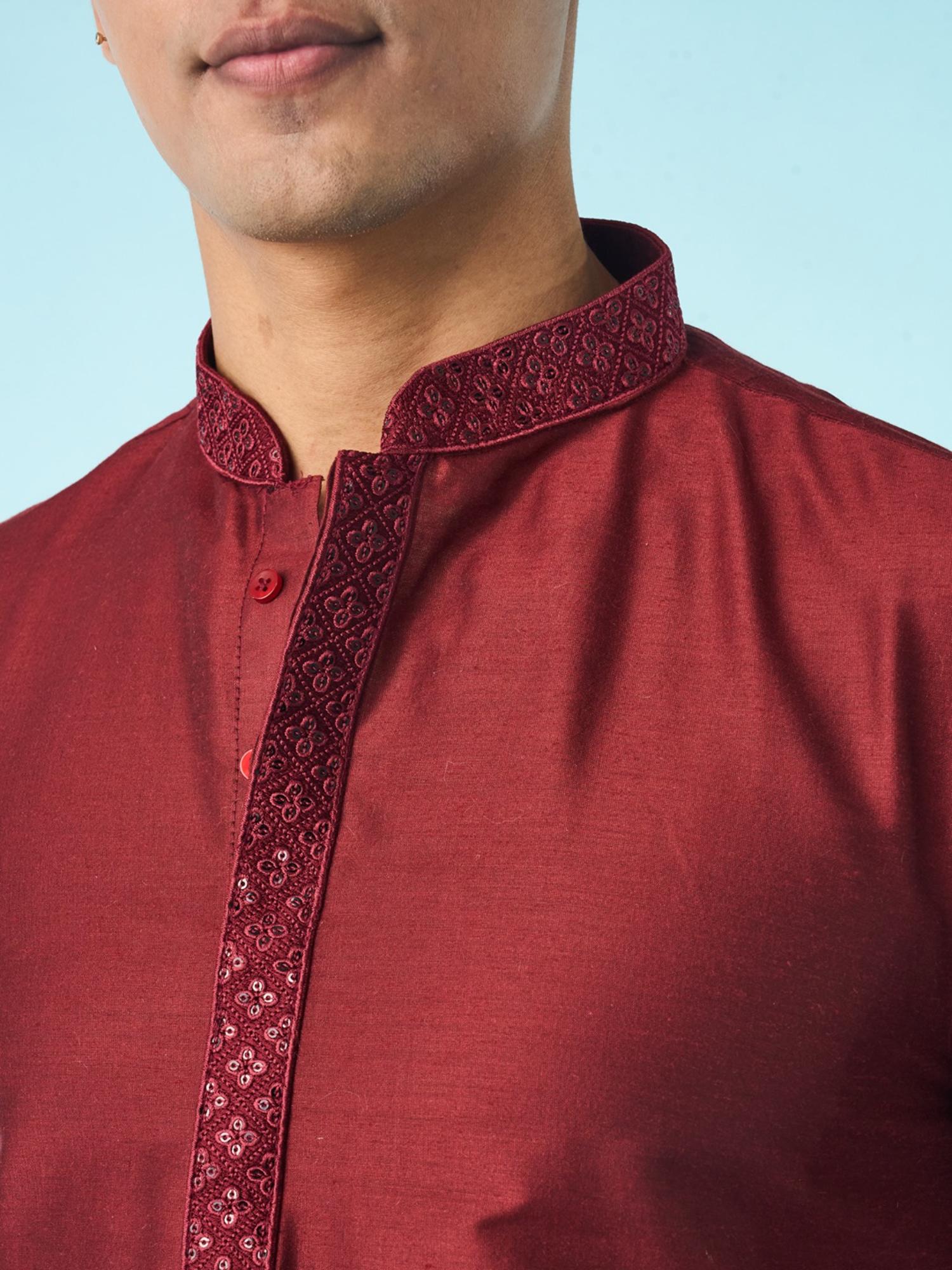 Maroon Royal Kurta