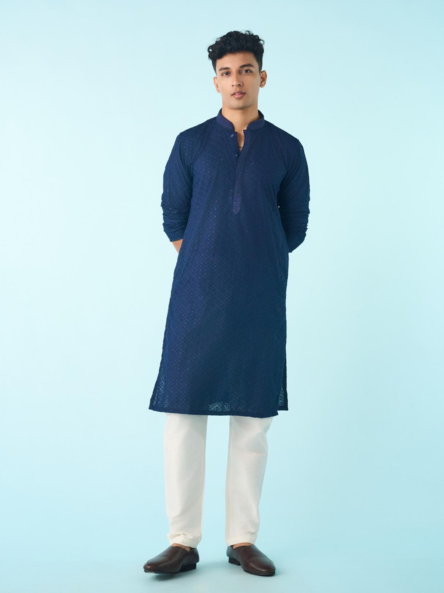 Navy Blue Regal Radiance Kurta