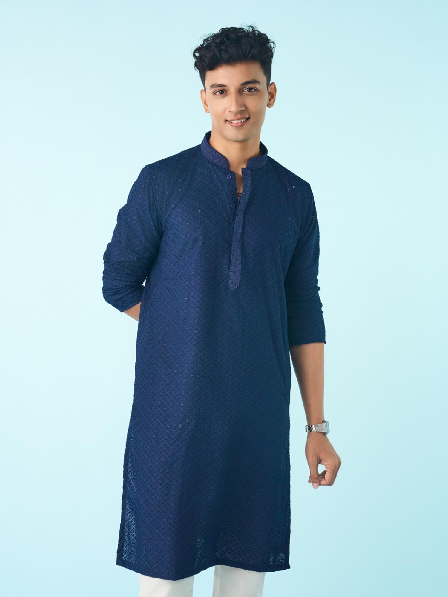Navy Blue Regal Radiance Kurta