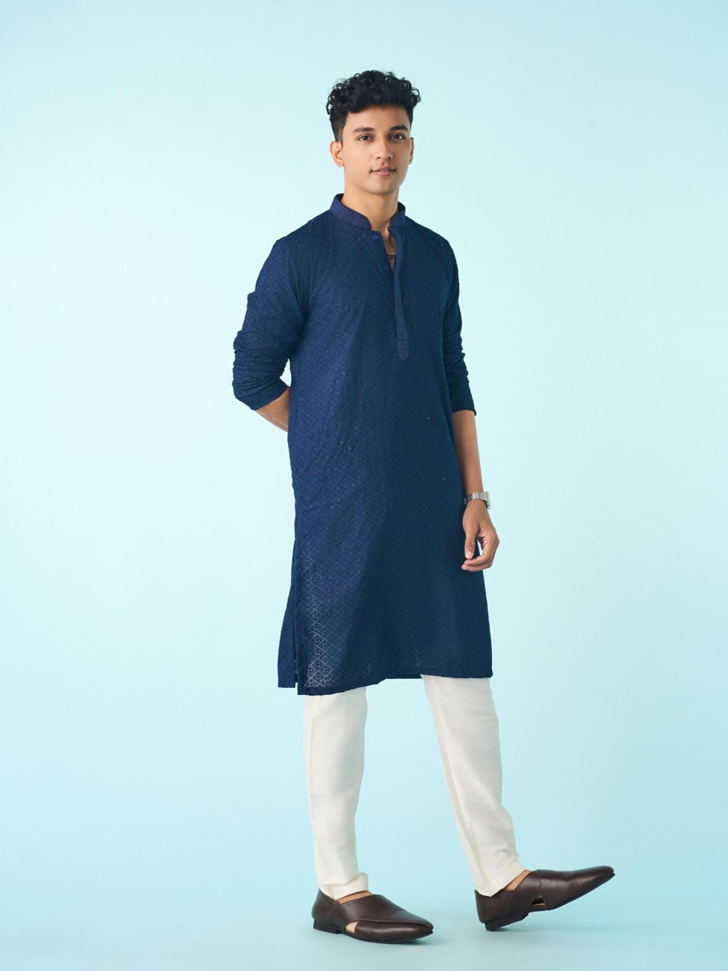 Navy Blue Regal Radiance Kurta