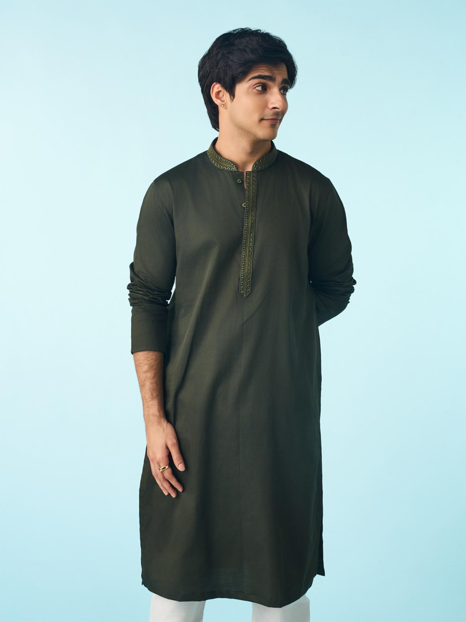 Olive Green Elegance Kurta