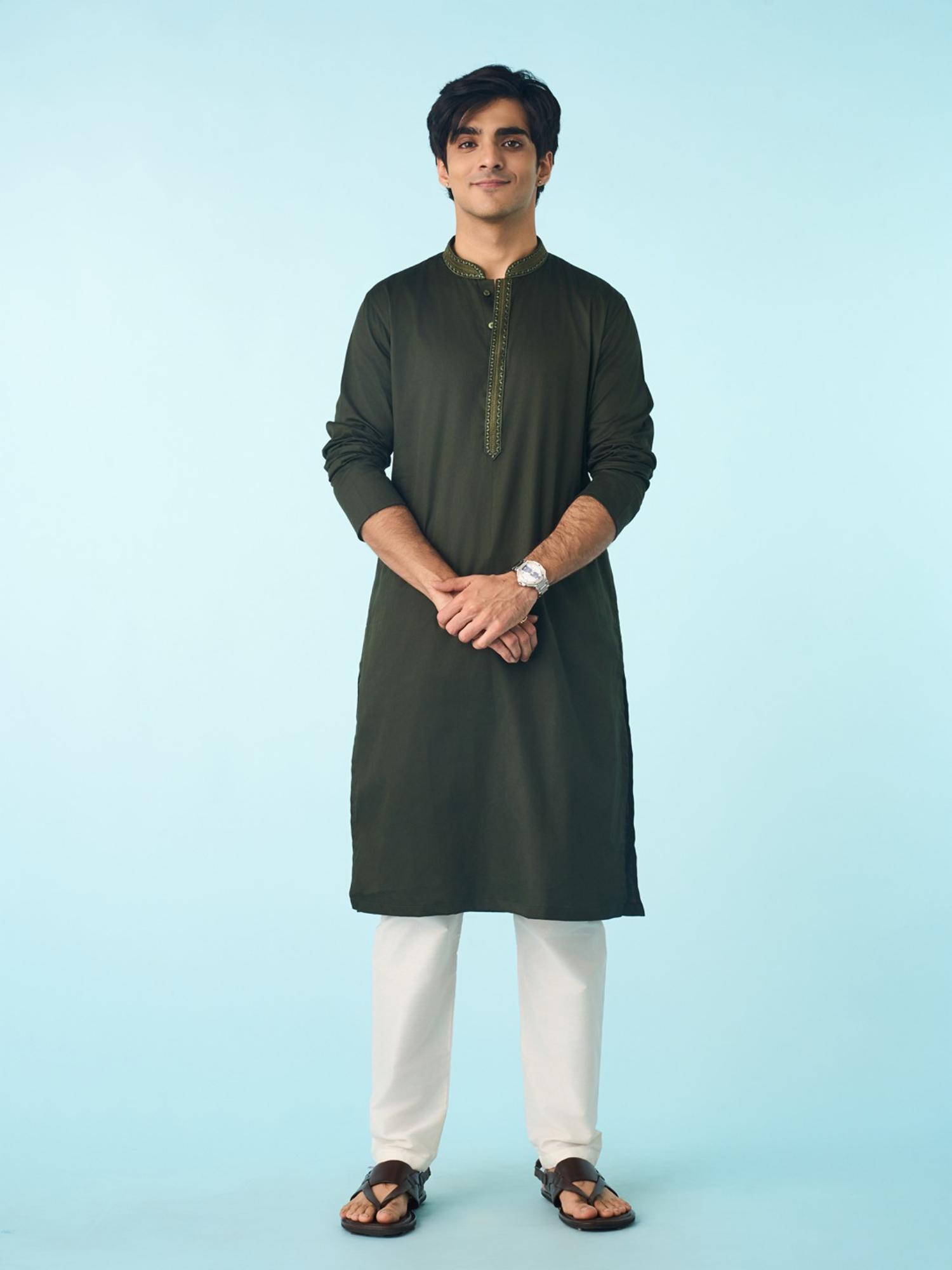 Olive Green Elegance Kurta