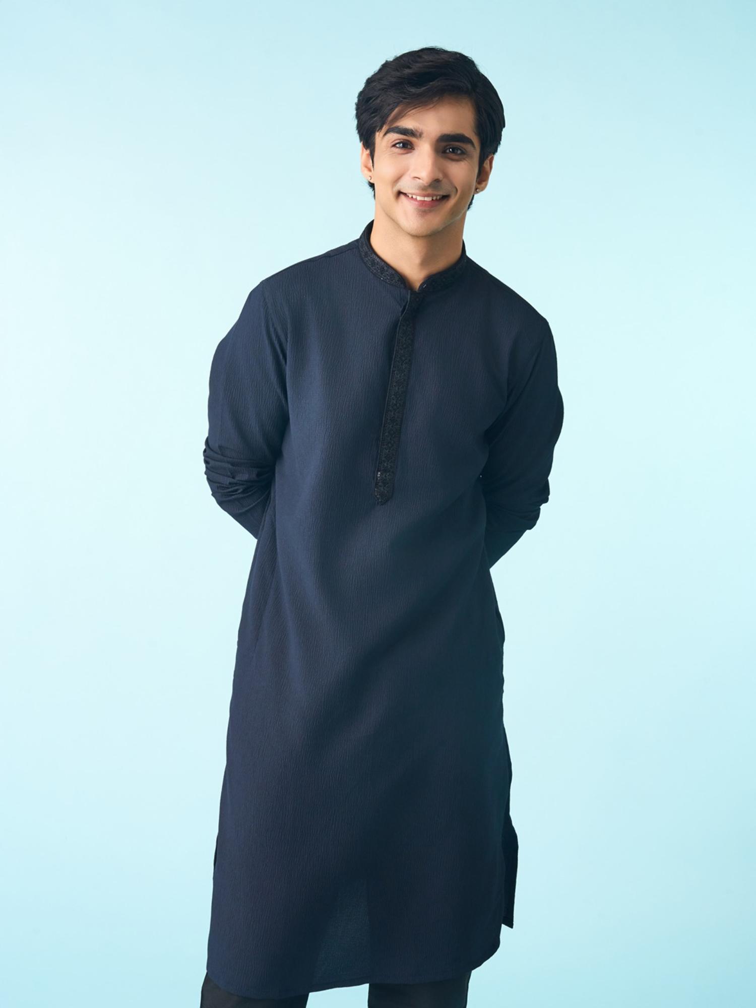 Elegant Navy Blue Kurta