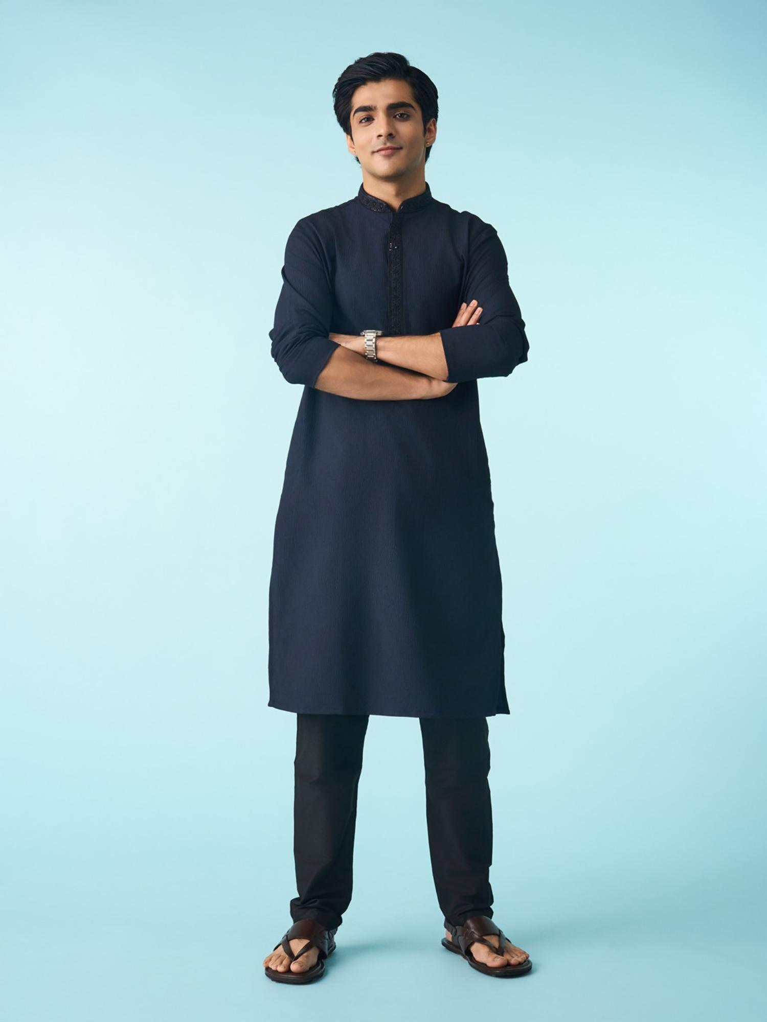 Elegant Navy Blue Kurta