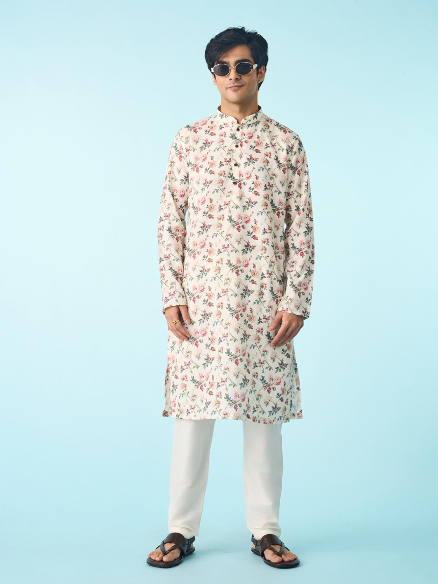 Cream Odyssey Of Grace Kurta