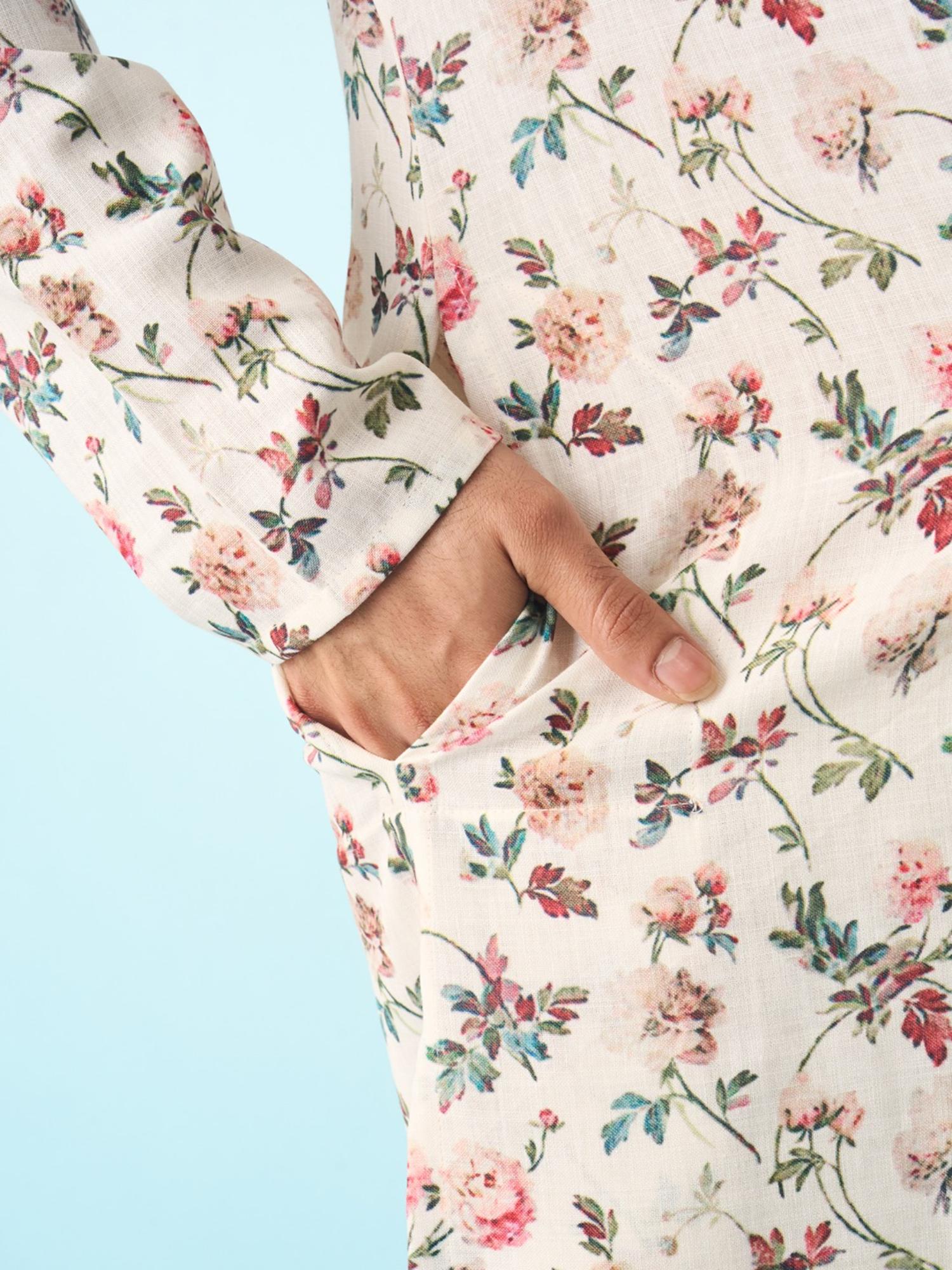 Cream Odyssey Of Grace Kurta